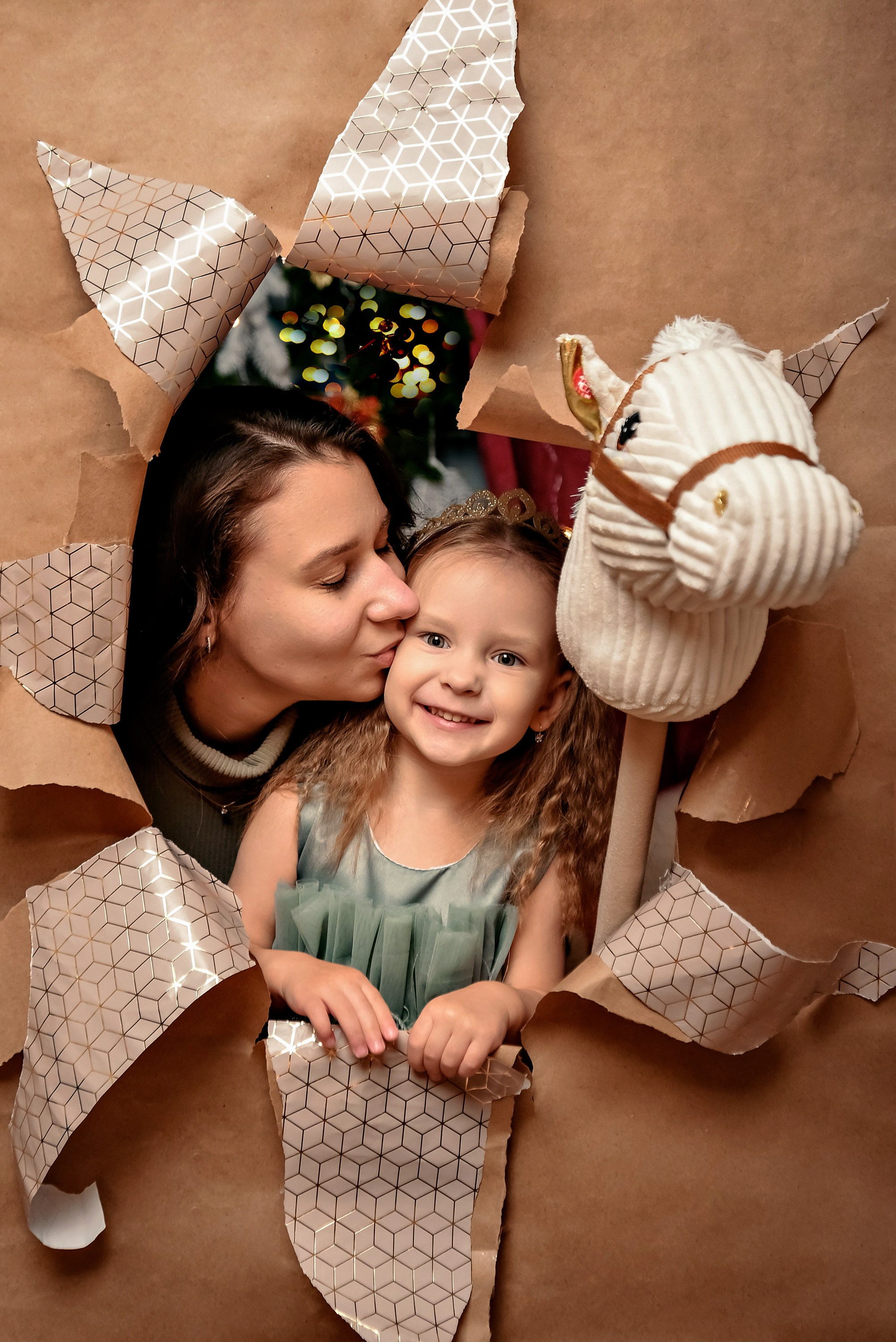 Новогодняя семейная фотосессия 2026 г. Фотограф Тула творческие фотосессии недорого Ольга Ромашина