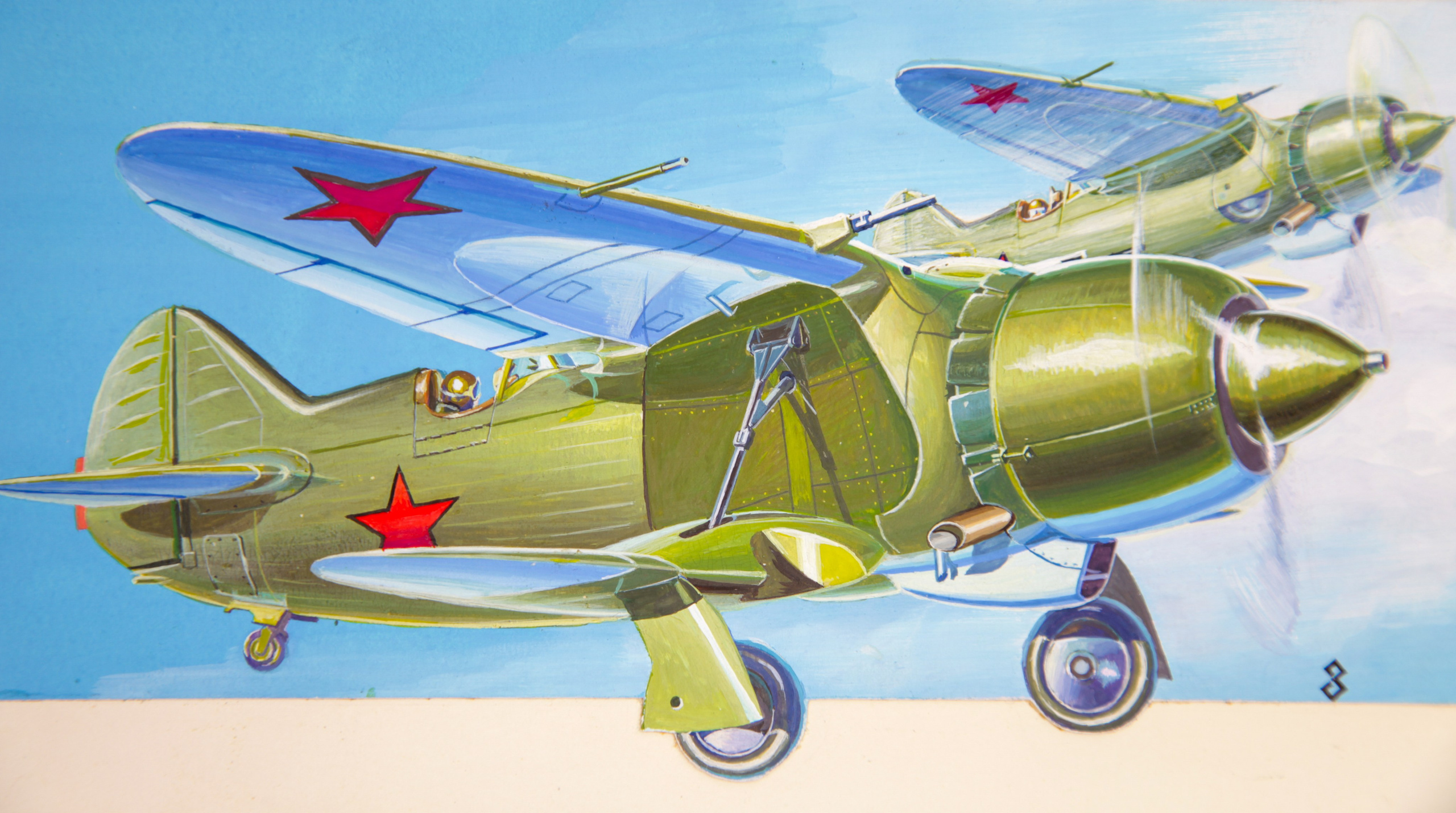 Рисунки боевых самолетов. Художник Александр Захаров