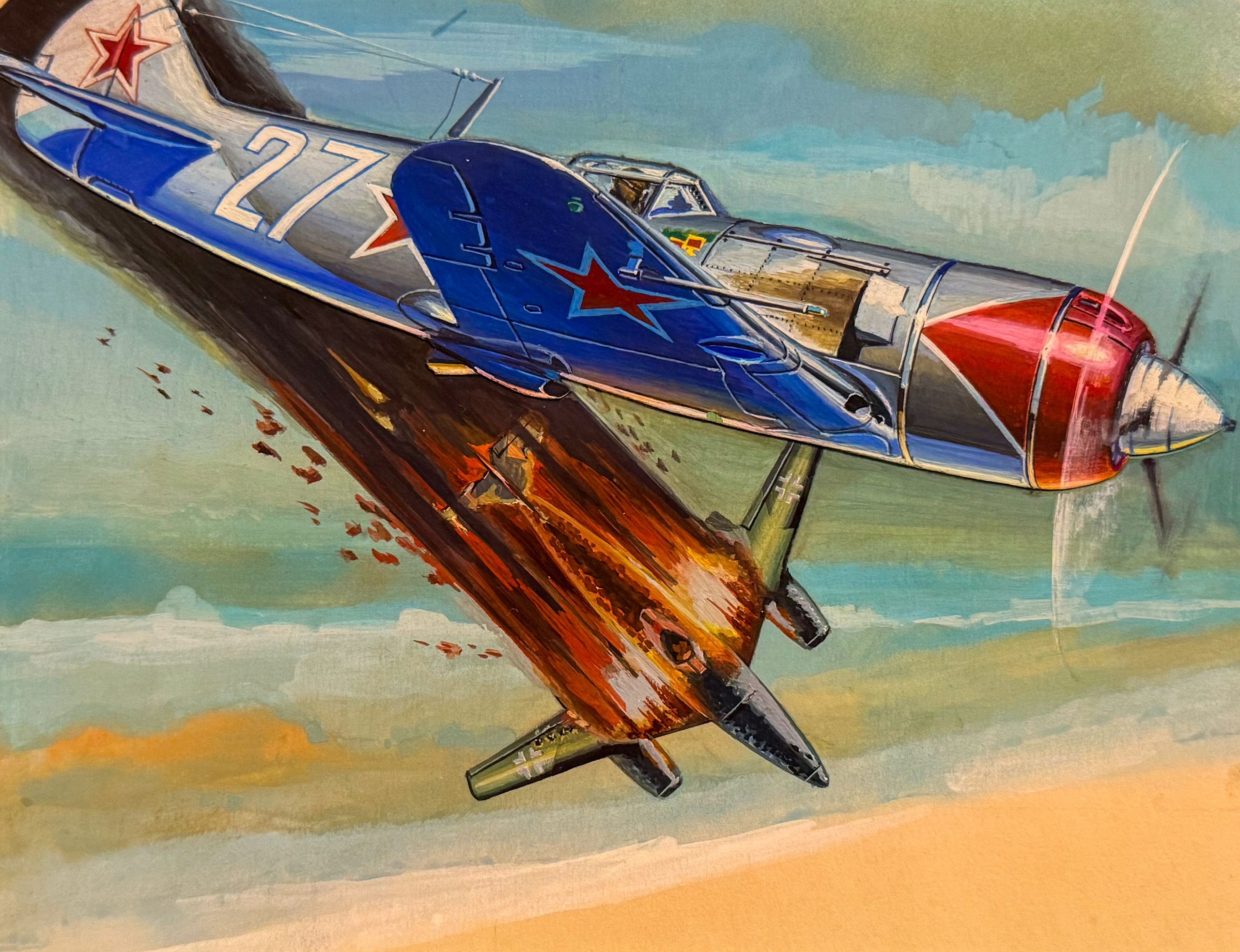 Рисунки боевых самолетов. Художник Александр Захаров