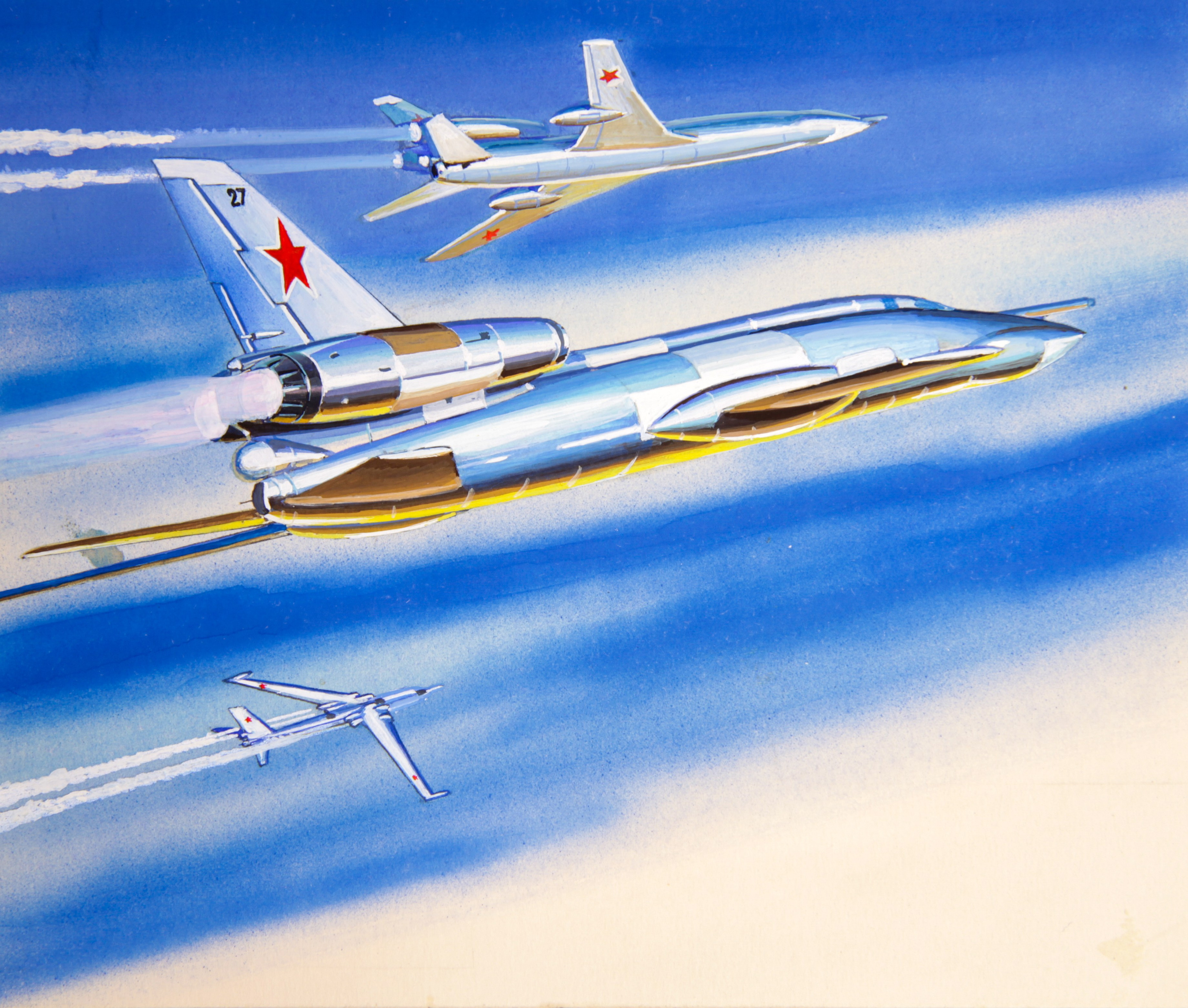 Рисунки боевых самолетов. Художник Александр Захаров