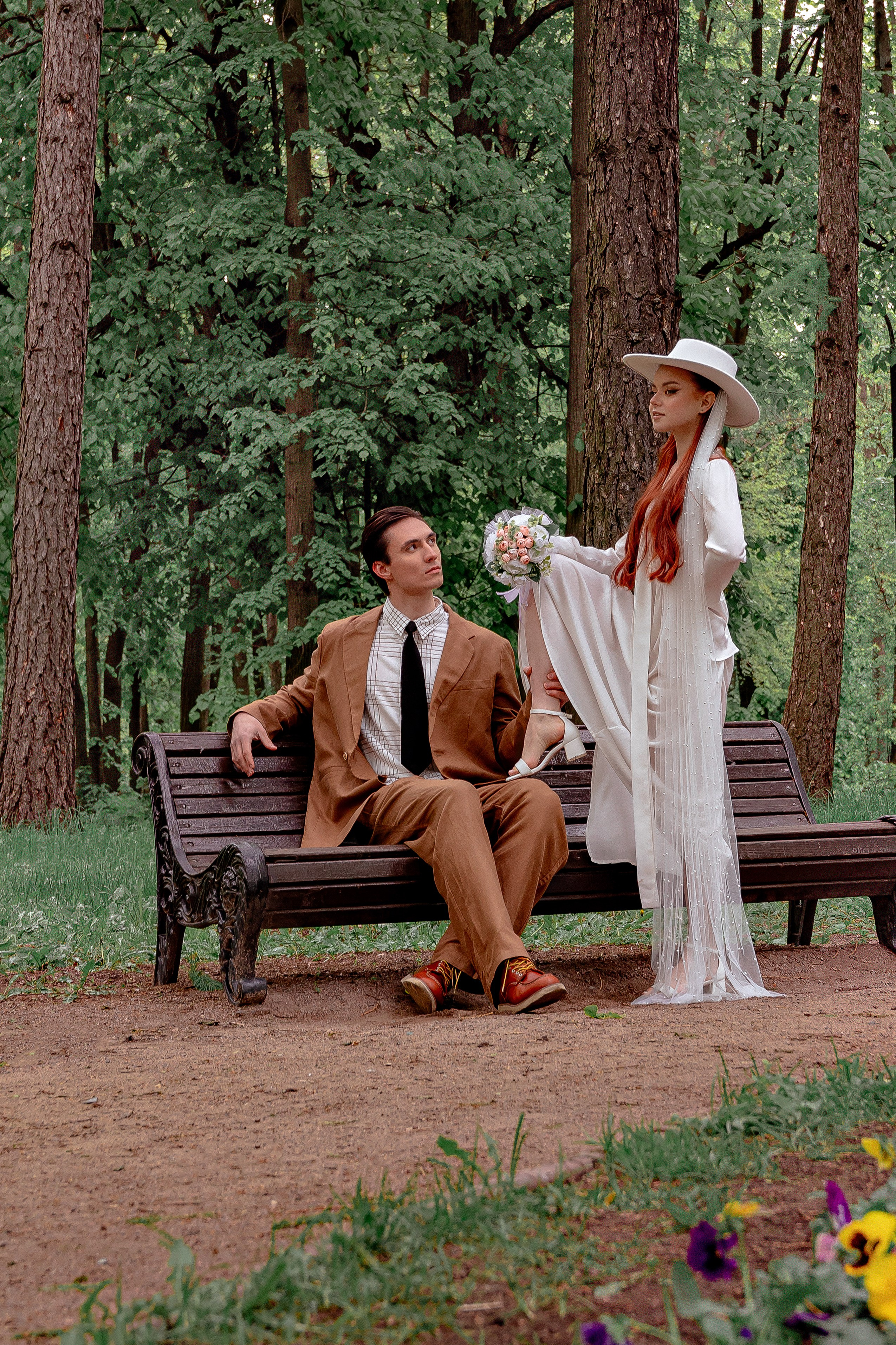 Свадьба под дождем «Марина-Марк». Свадебный/Портретный фотограф снимаю в Москве