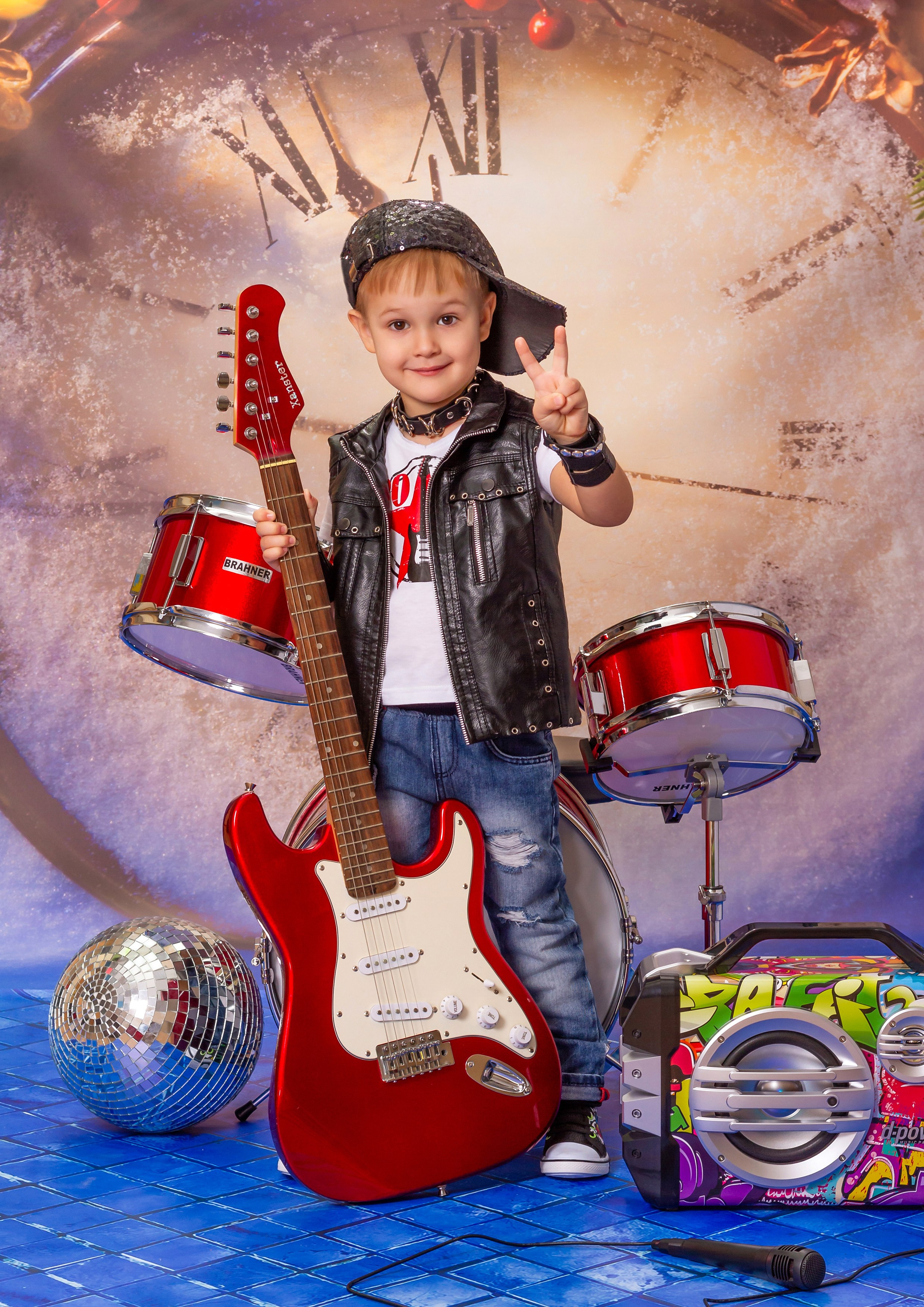 Фотосессия «Новогодняя Рок-Звезда» 2019 год. Фотограф в детский сад Елена Колчева Новокузнецк