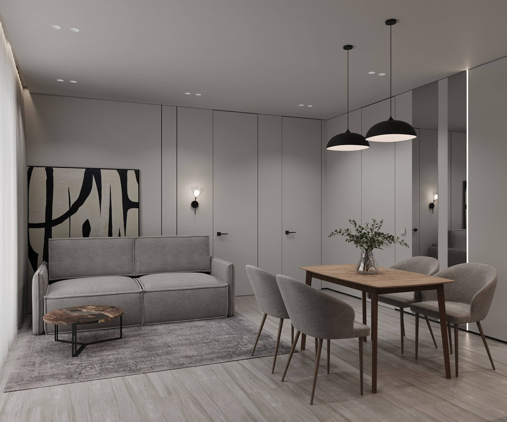 Квартира 62 кв. м. Хрустальный парк, Датский квартал. Annything design