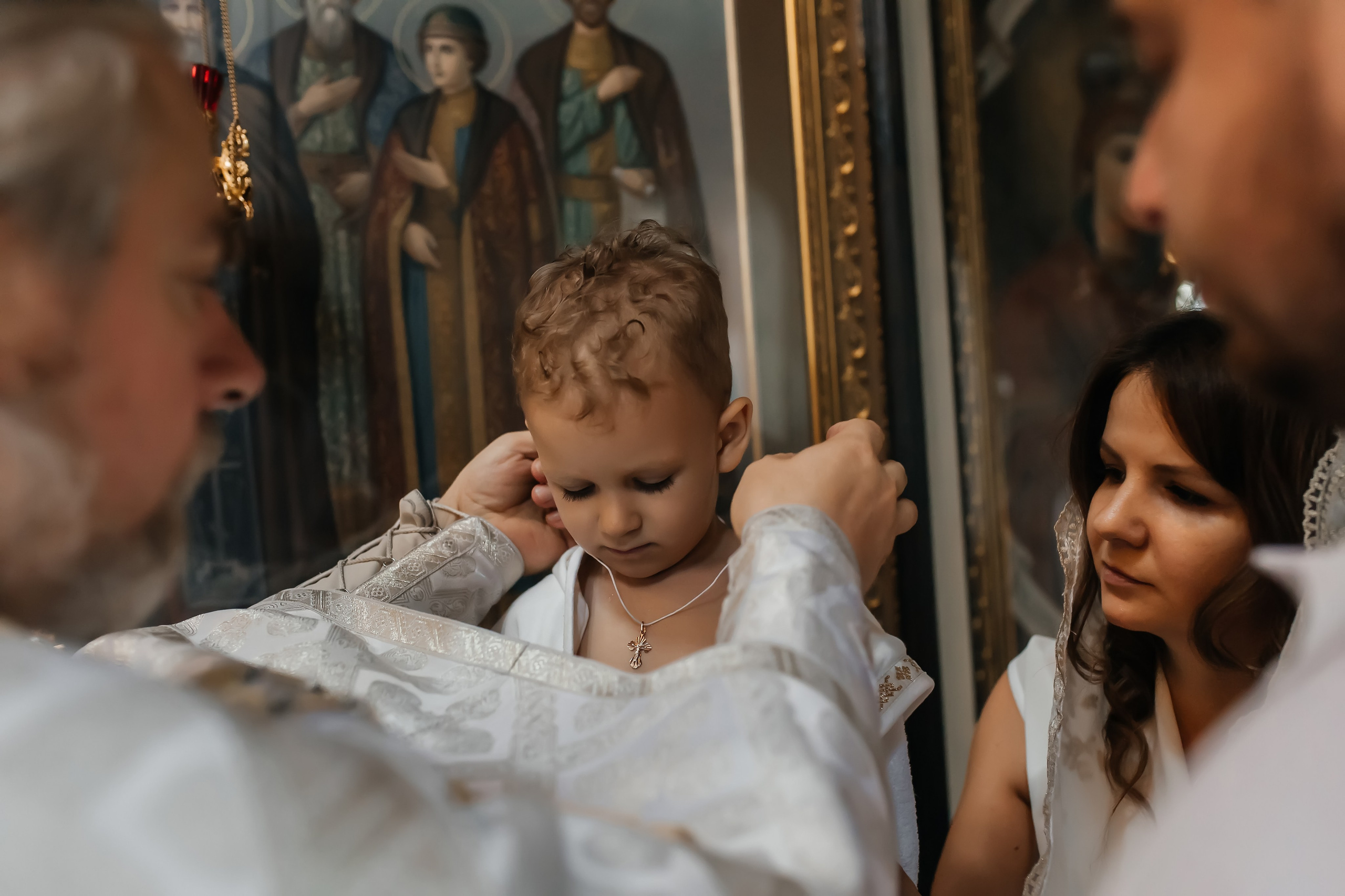 Крещение Гордея в Храме Уара в Вешках. Фотограф на крещение и венчание Москва  Надежда Баланина