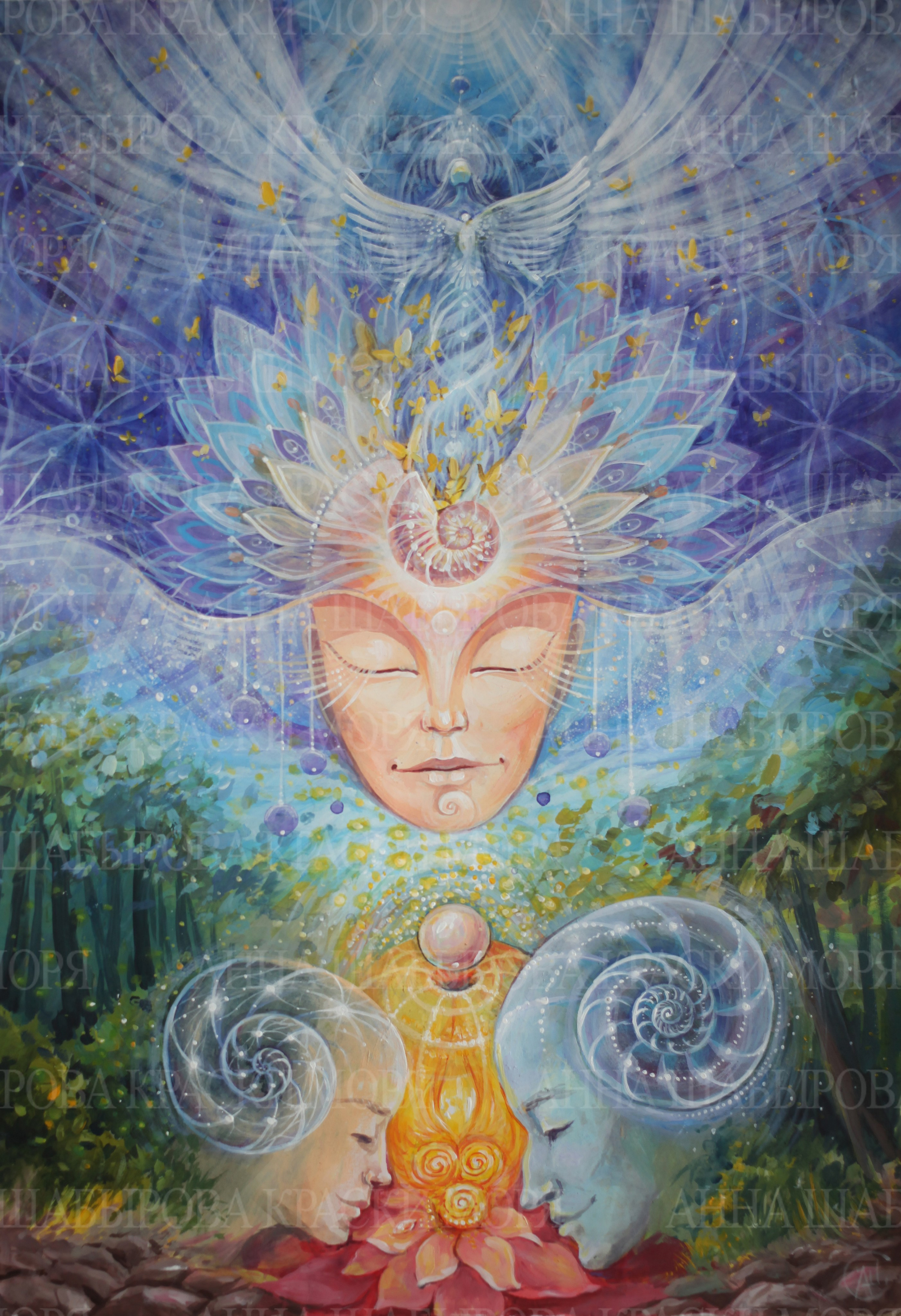 Рождение Прекрасного. Бумага, акрил. А3, в раме. 20 000 р. Картина нарисована во время путешествий по Азии в технике трансформационно-поточного рисования. Она вбирает в себя различные энергии мест в которых я побывала.⠀В ней тишина, знаковые моменты, сила.