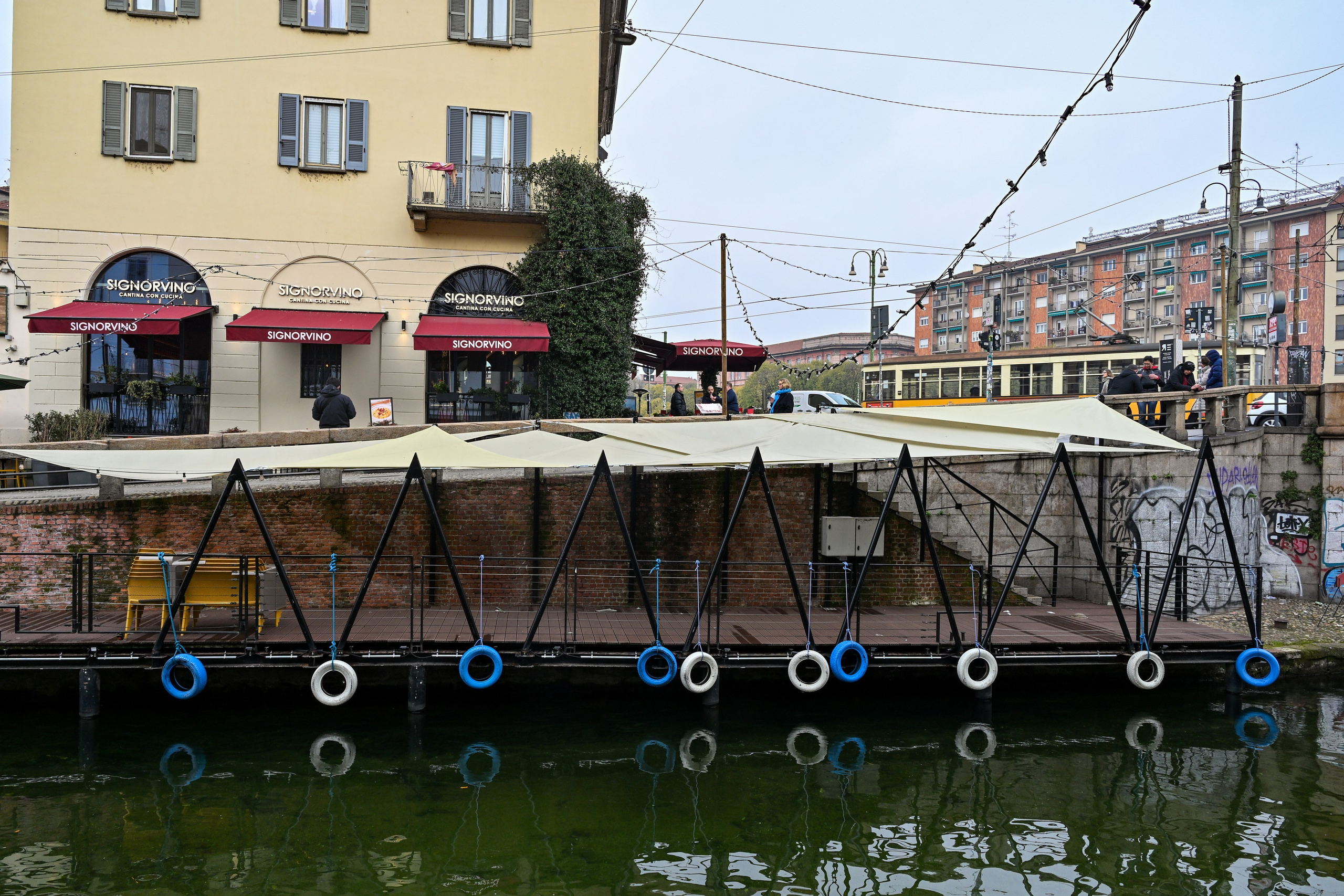 Milano: Navigli, City, Trams. Фотограф Минск