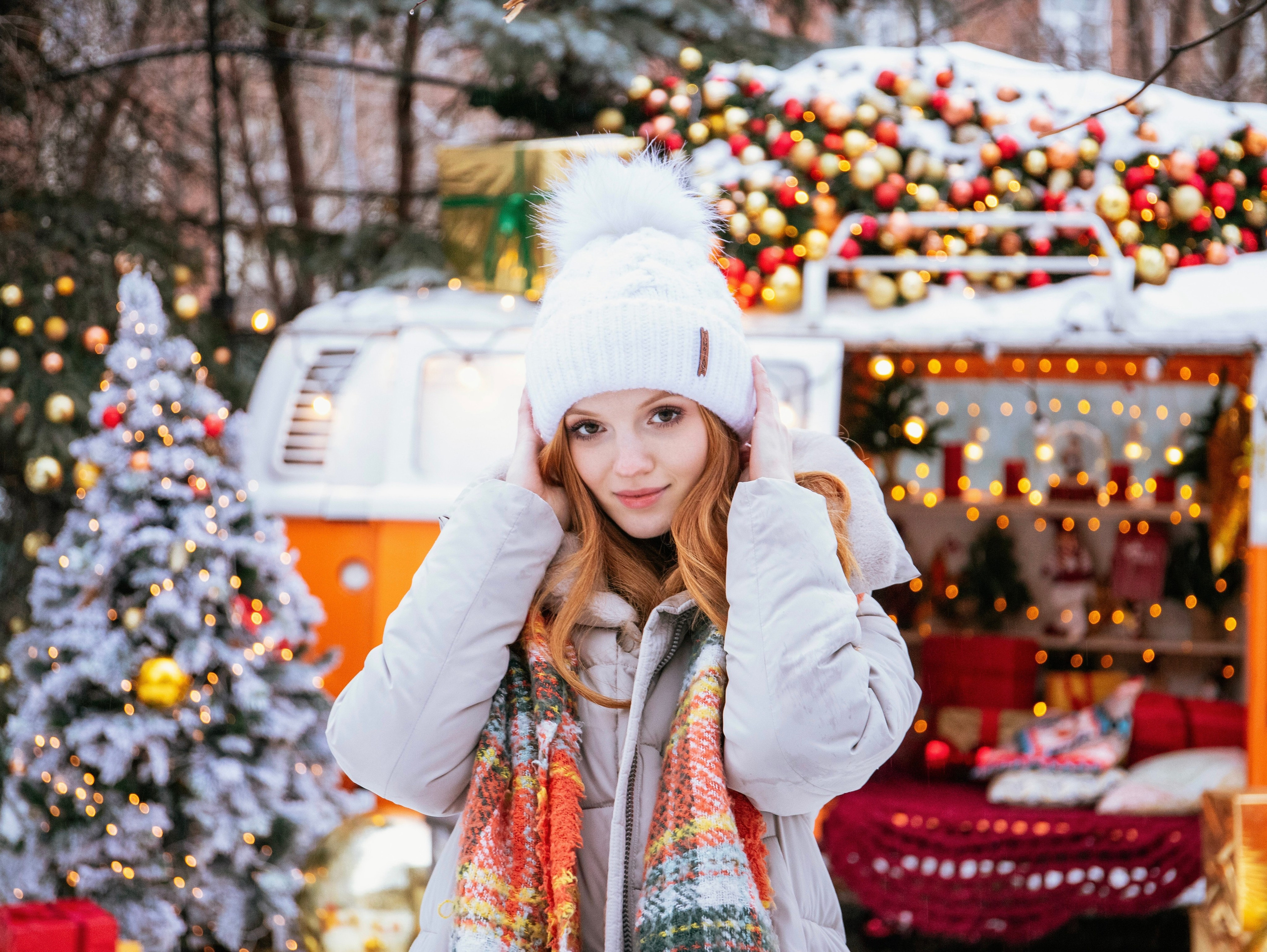 Новогодняя съемка с локацией «автобус». Свадебный и семейный фотограф в Москве Мила Широких