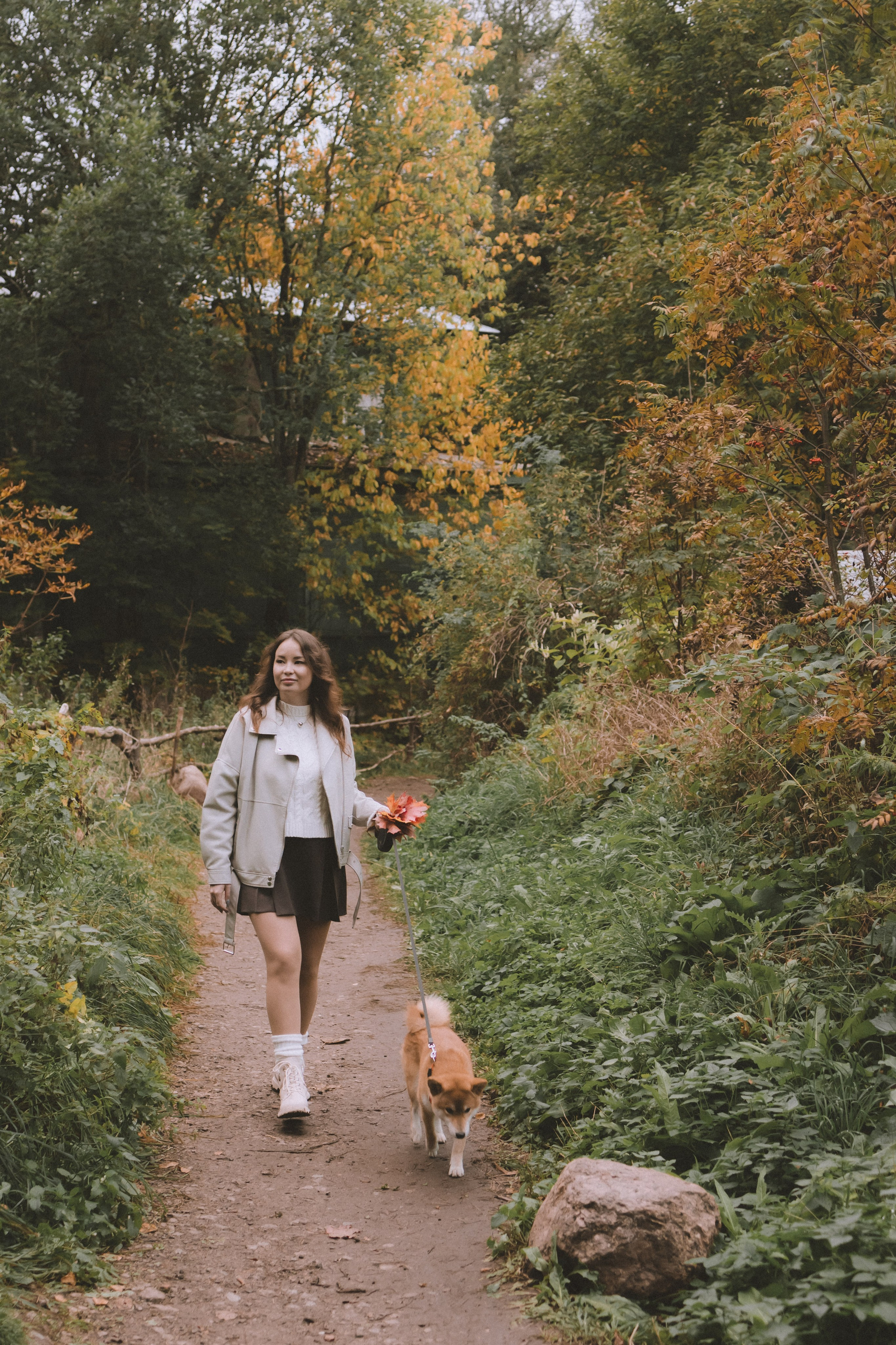 Фотосессия с собакой в осеннем Дудергофе. Семейный и детский фотограф в Санкт-Петербурге Павлова Елена