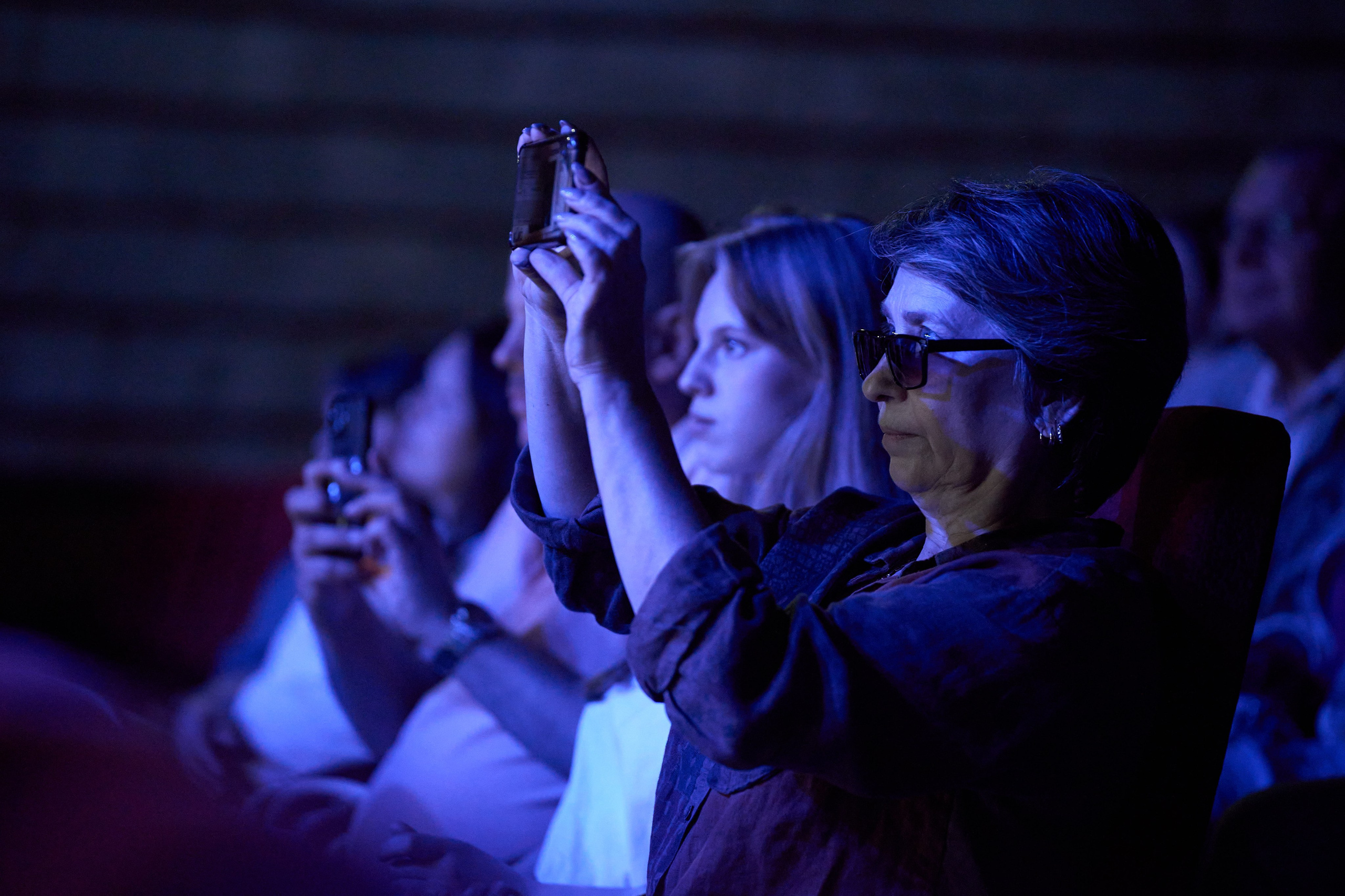 Spectators of the Cinema Night event in Moscow