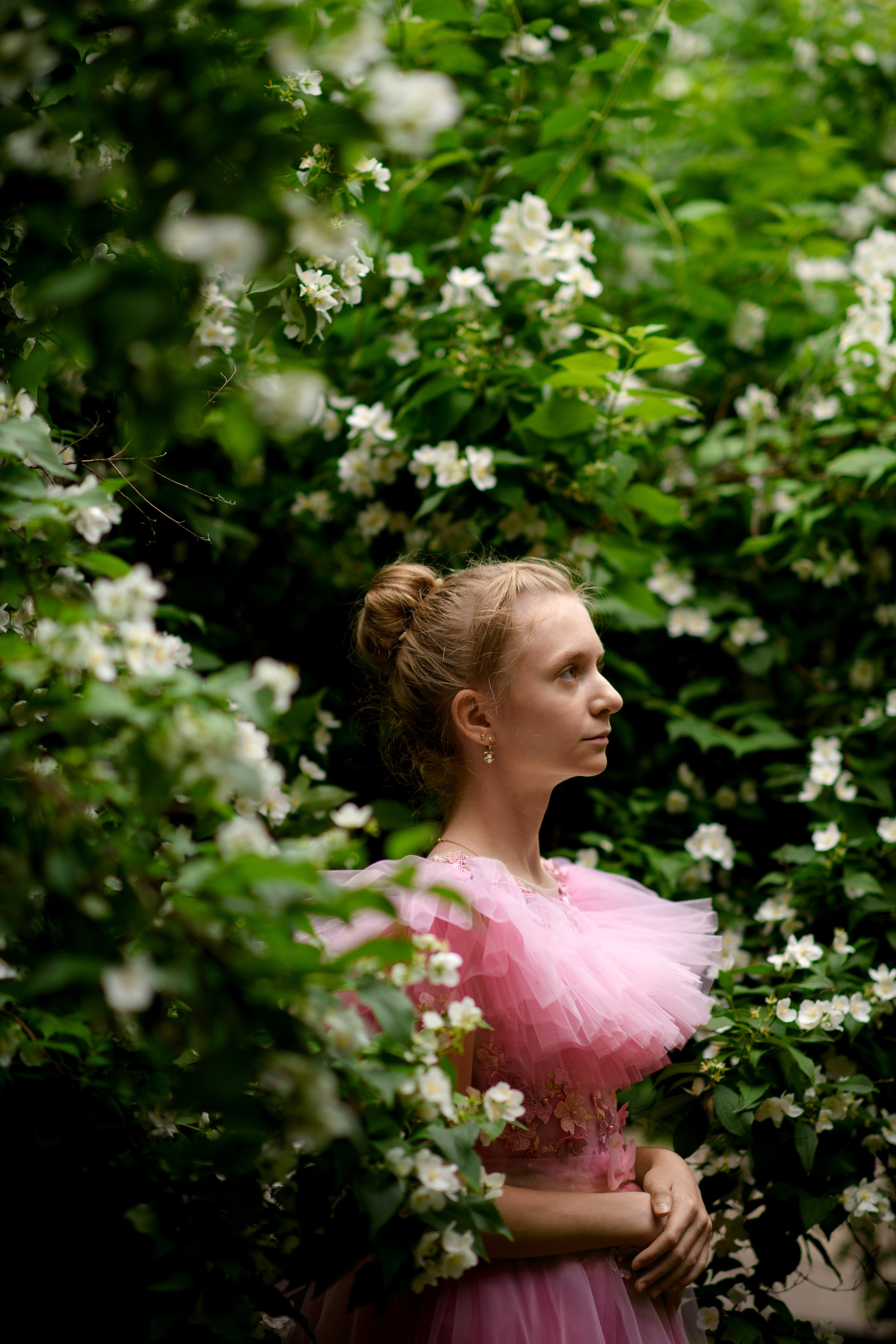 В цветущем чубушнике в саду имени Баумана. Главная