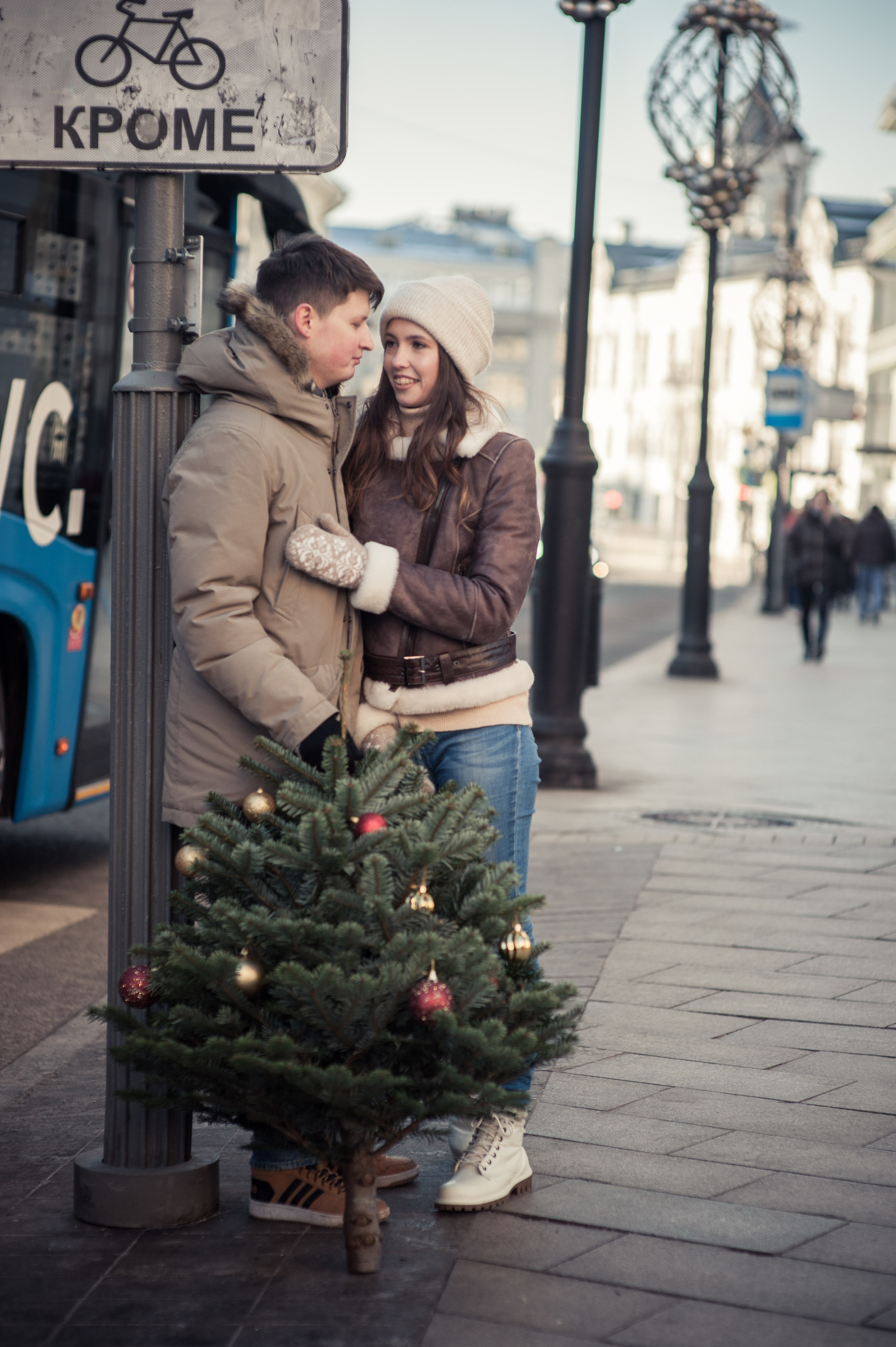Роман и Валерия, Новый год на улицах. Бренд-фотограф для экспертов и блогеров в Москве Влада Горбовская
