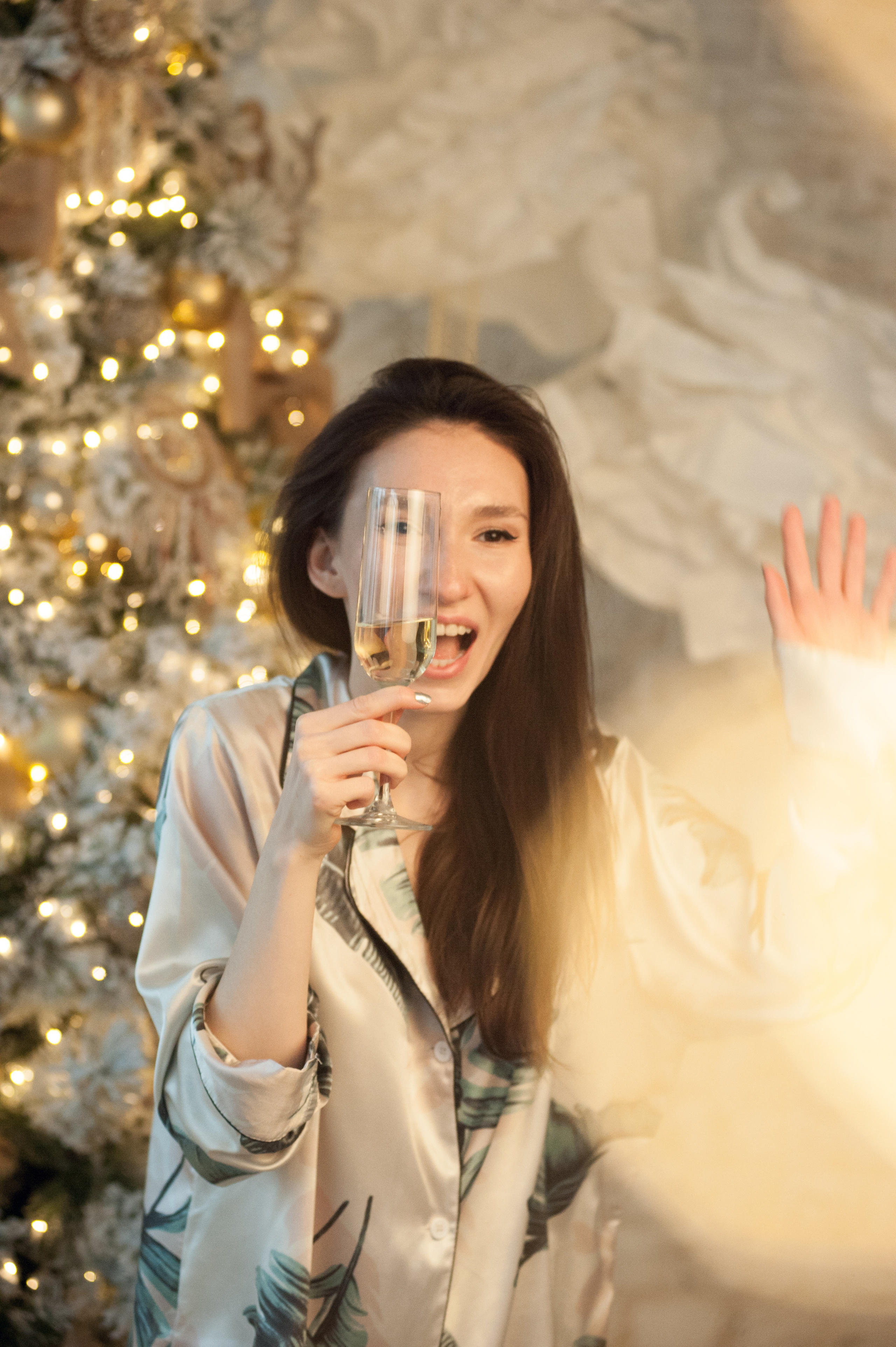 Пижамная вечеринка, новогодняя съемка в фотостудии LAMPA. Бренд-фотограф для экспертов и блогеров в Москве Влада Горбовская