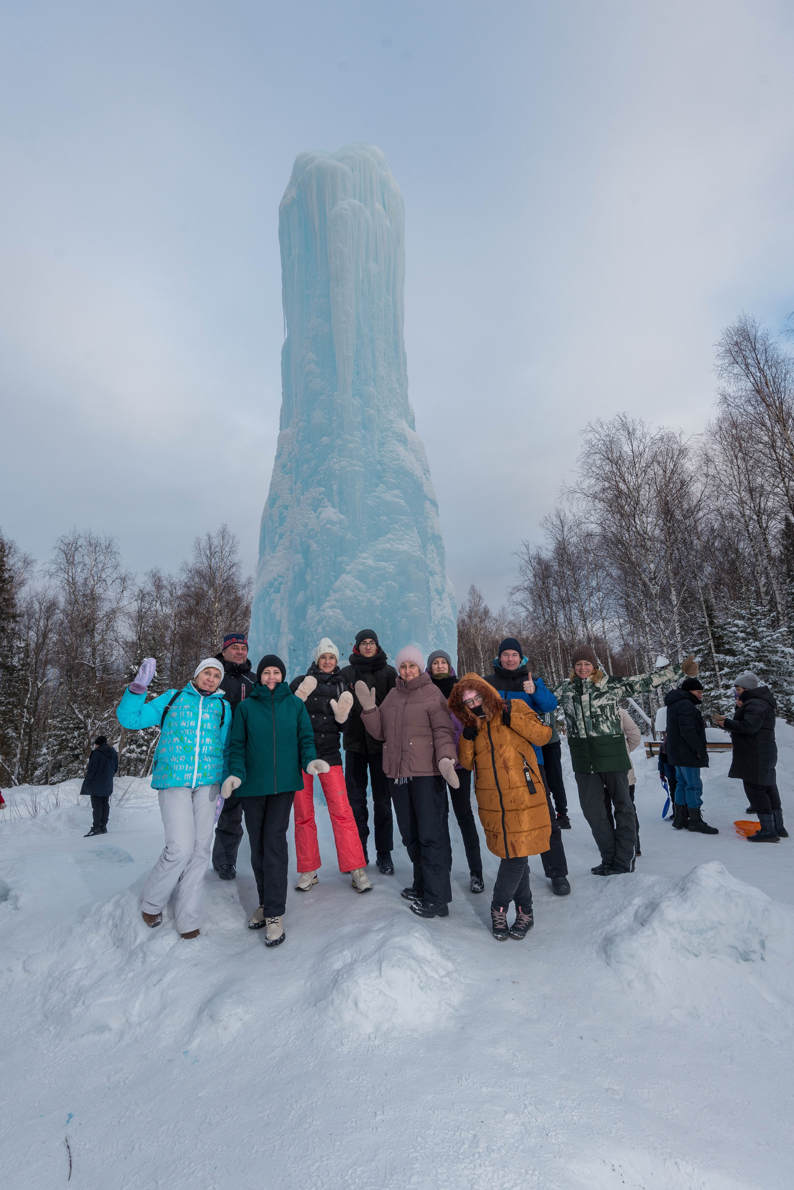 Таганай Семибратка, Парк Бажова, ледяной фонтан 06.01.2024. Свадебный фотограф на Урале Виктор Соколов