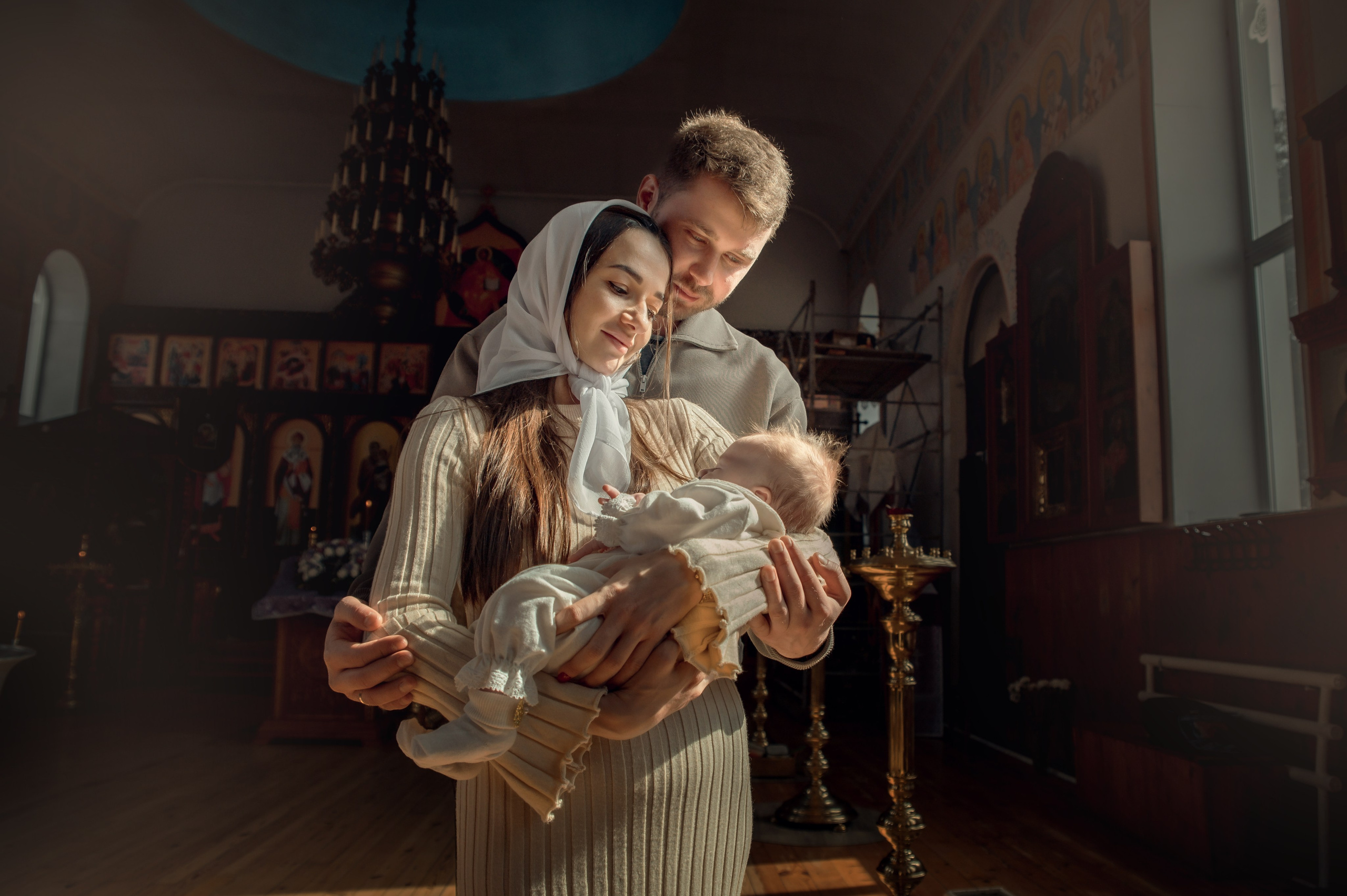 Таинство Крещения Александра. Храм Николая Чудотворца г. Краснослободск. Церковный, семейный и репортажный фотограф Волгоград, Волжский