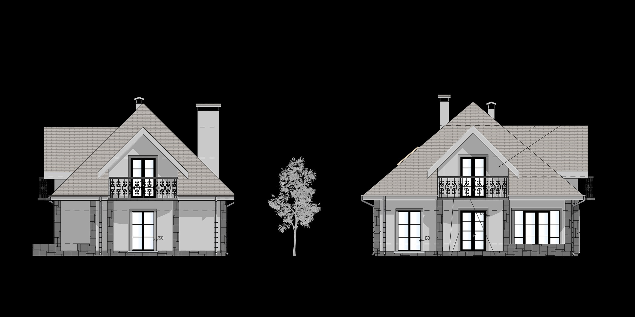 Архитектурная визуализация проекта жилого дома 226,93 кв. м. 3D визуализация/ Юлия Будник