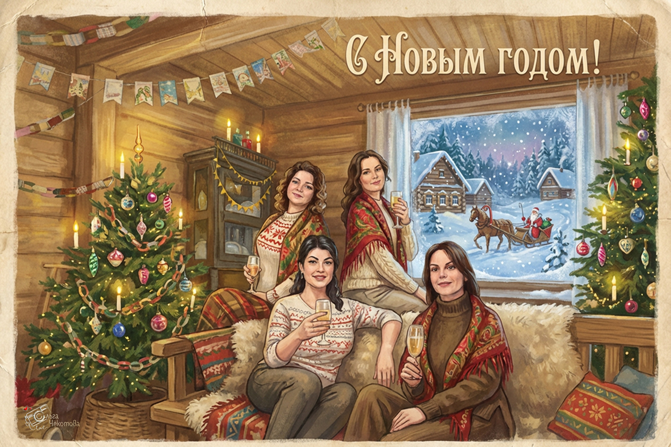Винтажные новогодние открытки. Ольга Чёкотова (Фотограф Кострома)
