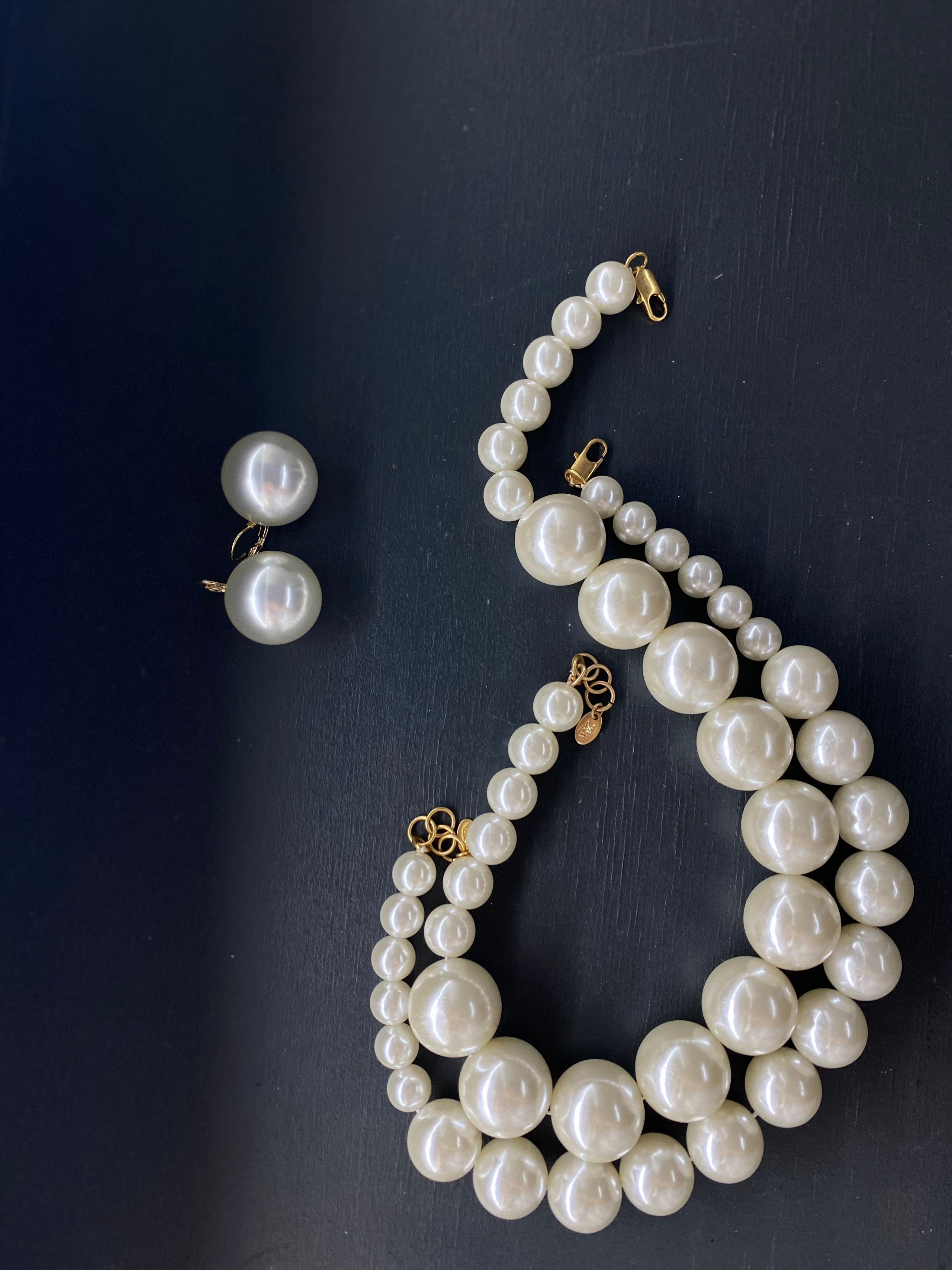 жемчуг серьги и бусы крупные