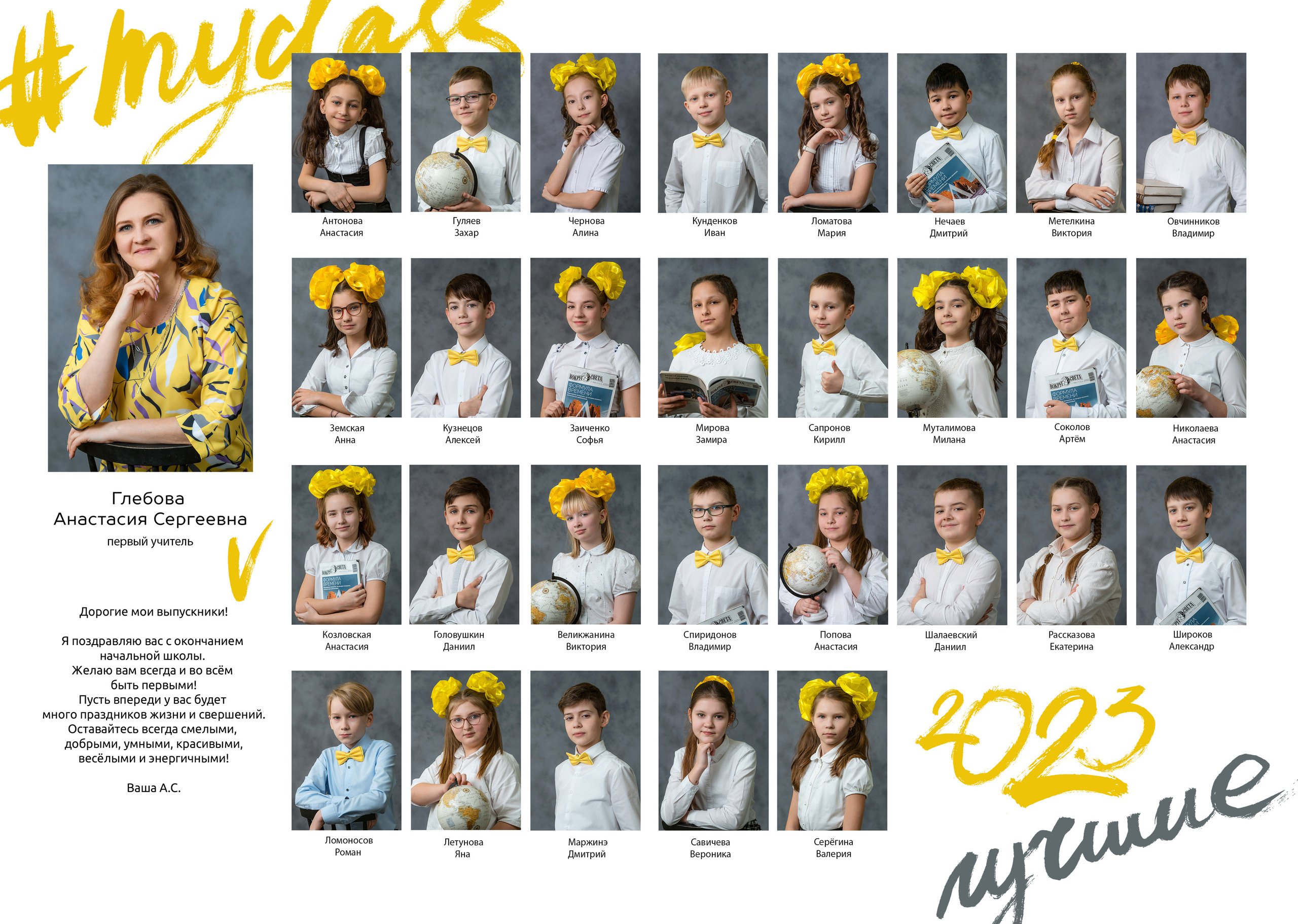 Пример альбома на 4 разворота для 4 класса