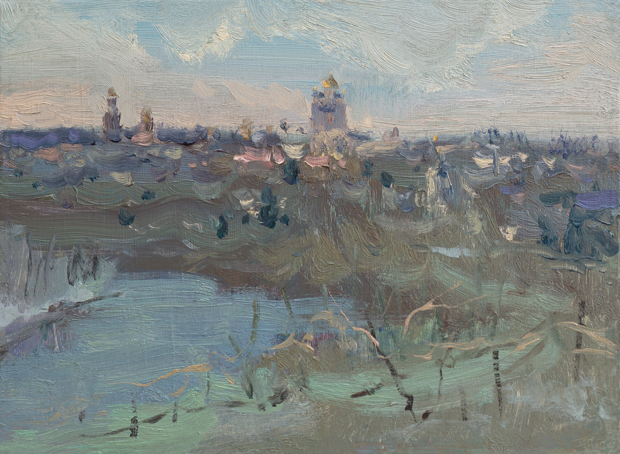 Весенний день. Елец. Художник Александр Каверин