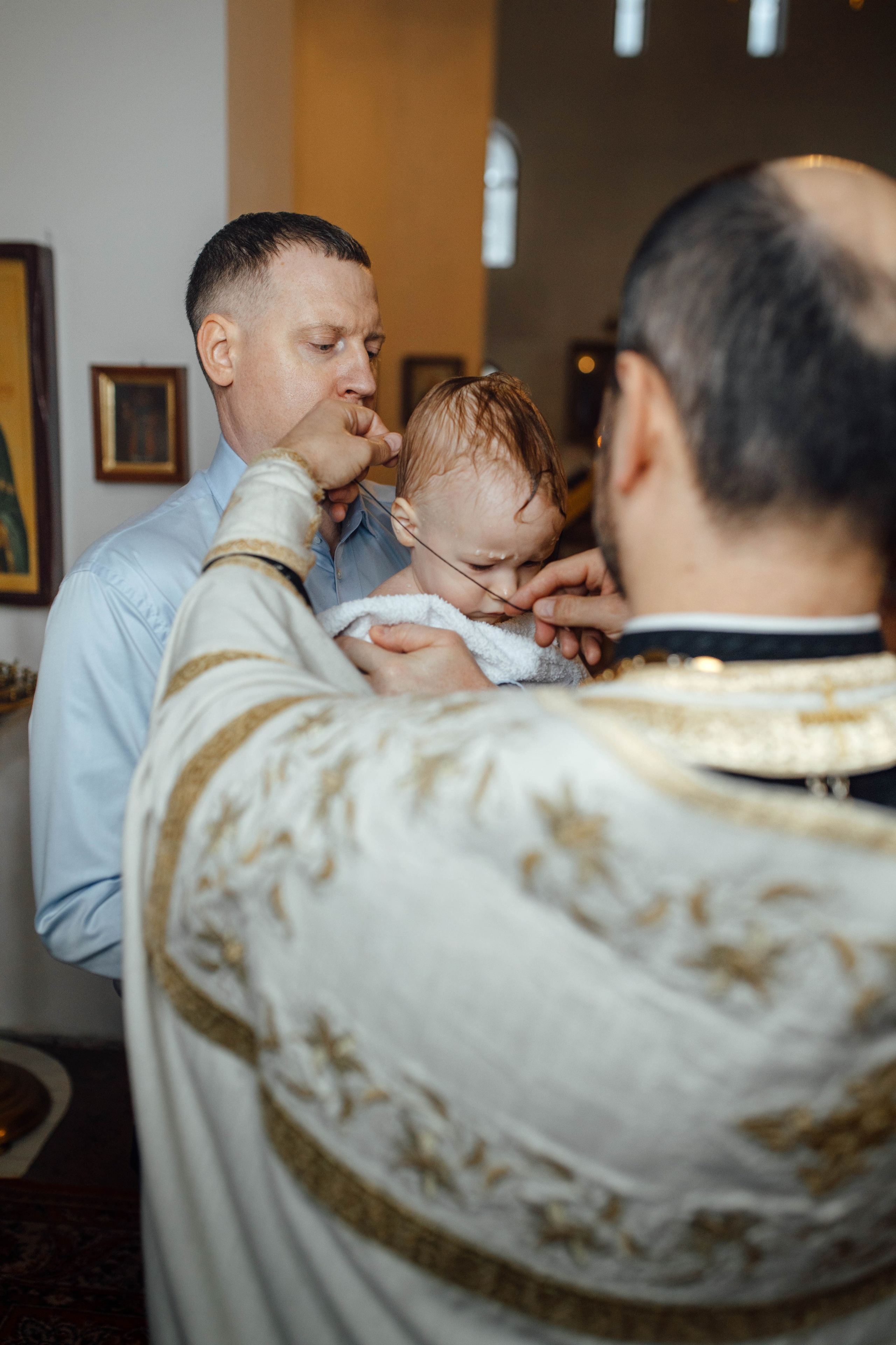 Таинство крещения Льва, храм Вознесения Господня, Ждановичи, февраль 2025