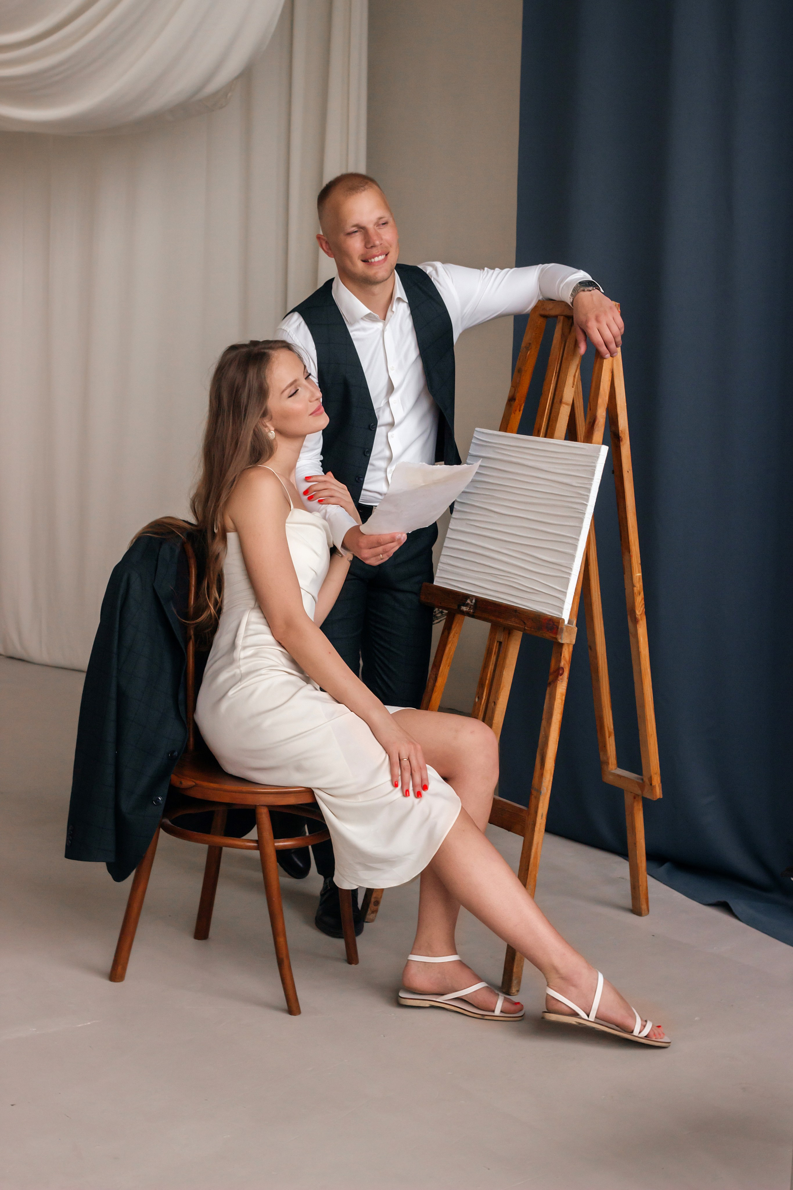 Настя и Сергей. Свадебная фотосессия в фотостудии NARTOV, зал Muza. Свадебный фотограф и фотограф Love-Store в Нижнем Новгороде Анастасия