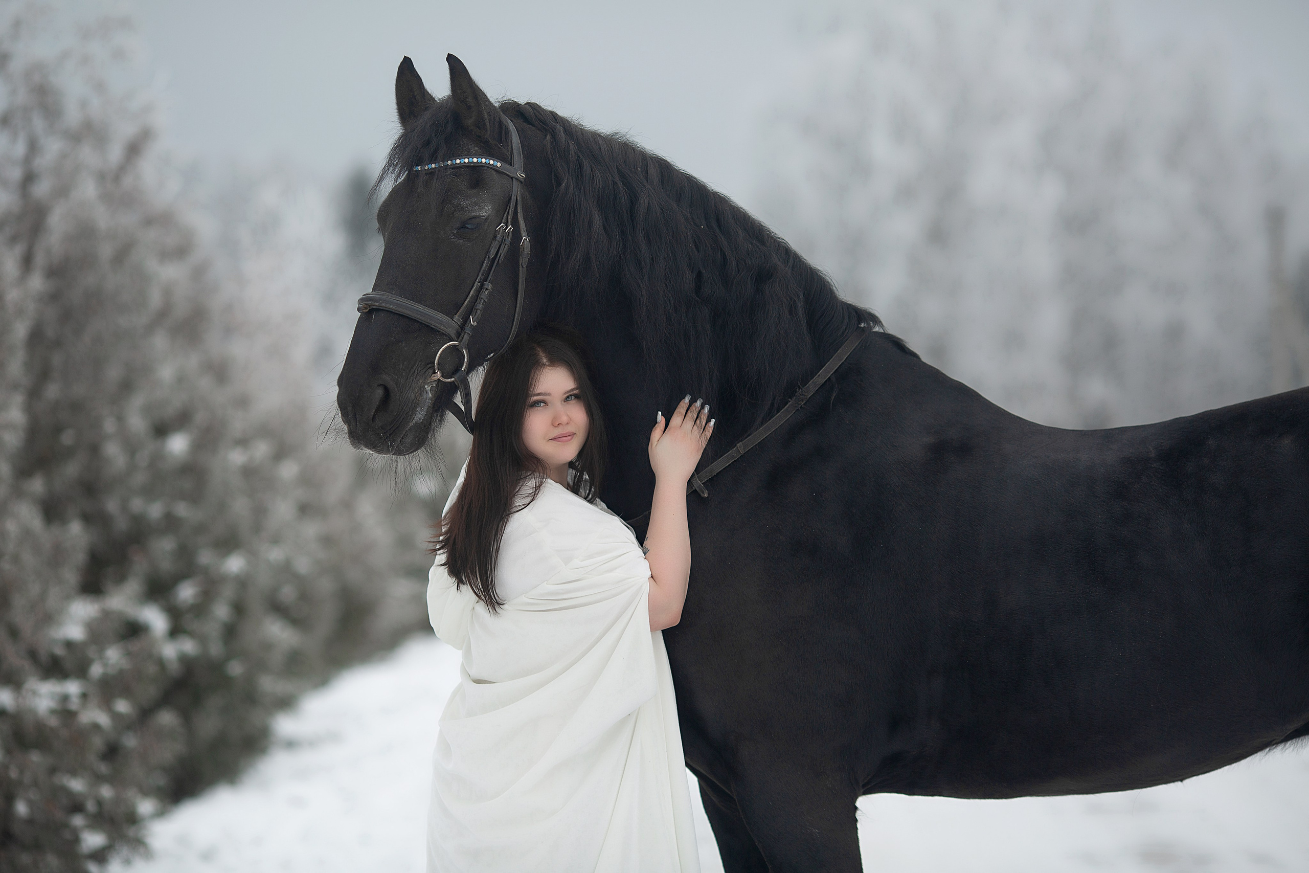 Мария и Ферзь. Фотосессия с лошадьми в Нижнем Новгороде
