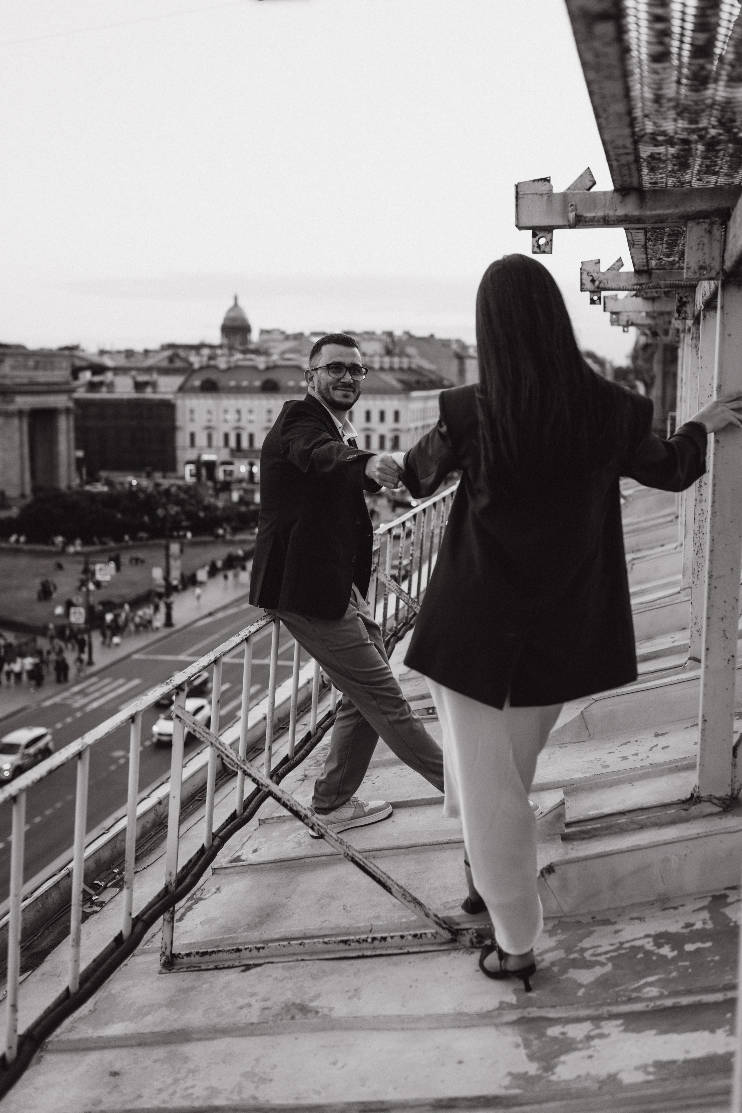 LoveStory на крышах Питера. Фотограф Санкт-Петербург Князева Елизавета