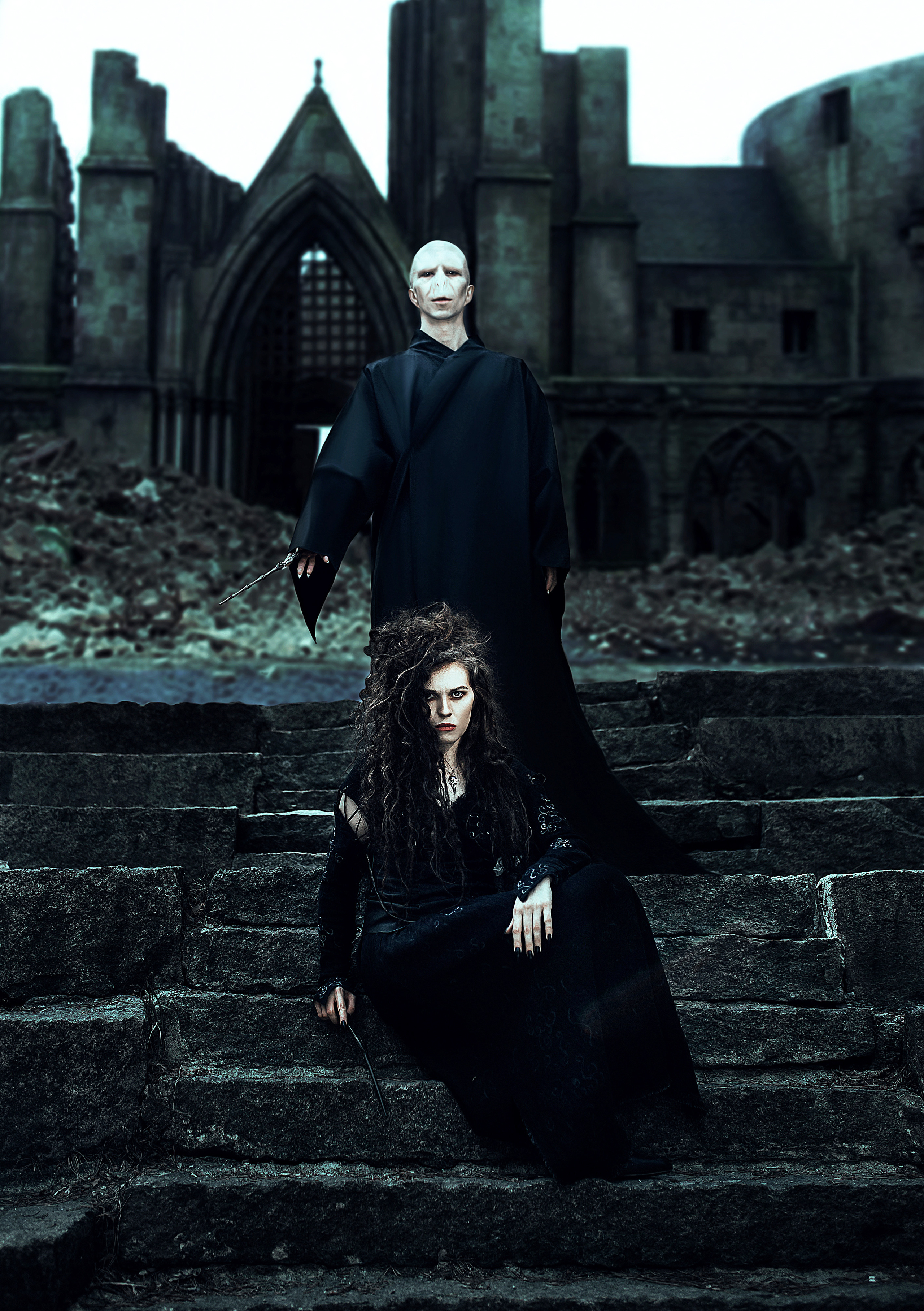 Волан-де-морт и Беллатриса. Битва за Хогвартс. Темная сторона. Свадебный и портретный фотограф Алина Иванова. Екатеринбург-Москва