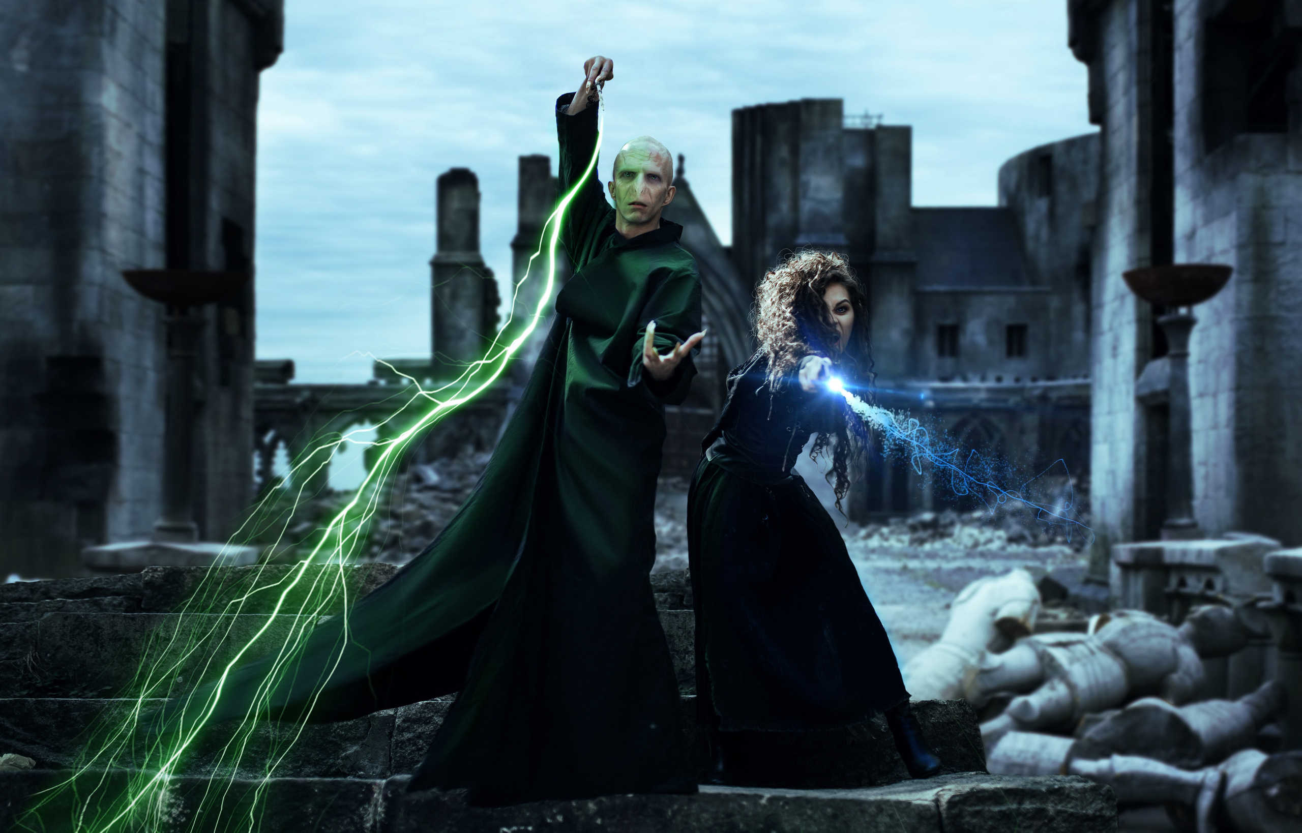 Волан-де-морт и Беллатриса. Битва за Хогвартс. Темная сторона. Свадебный и портретный фотограф Алина Иванова. Екатеринбург-Москва