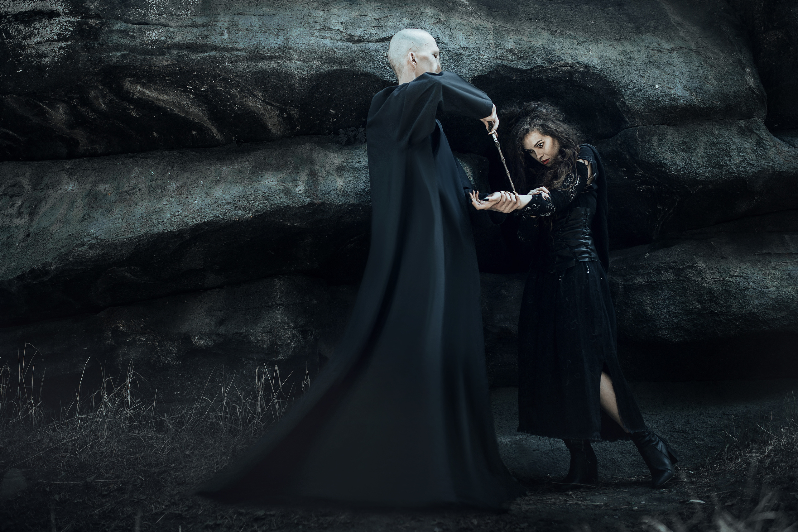 Волан-де-морт и Беллатриса. Битва за Хогвартс. Темная сторона. Свадебный и портретный фотограф Алина Иванова. Екатеринбург-Москва