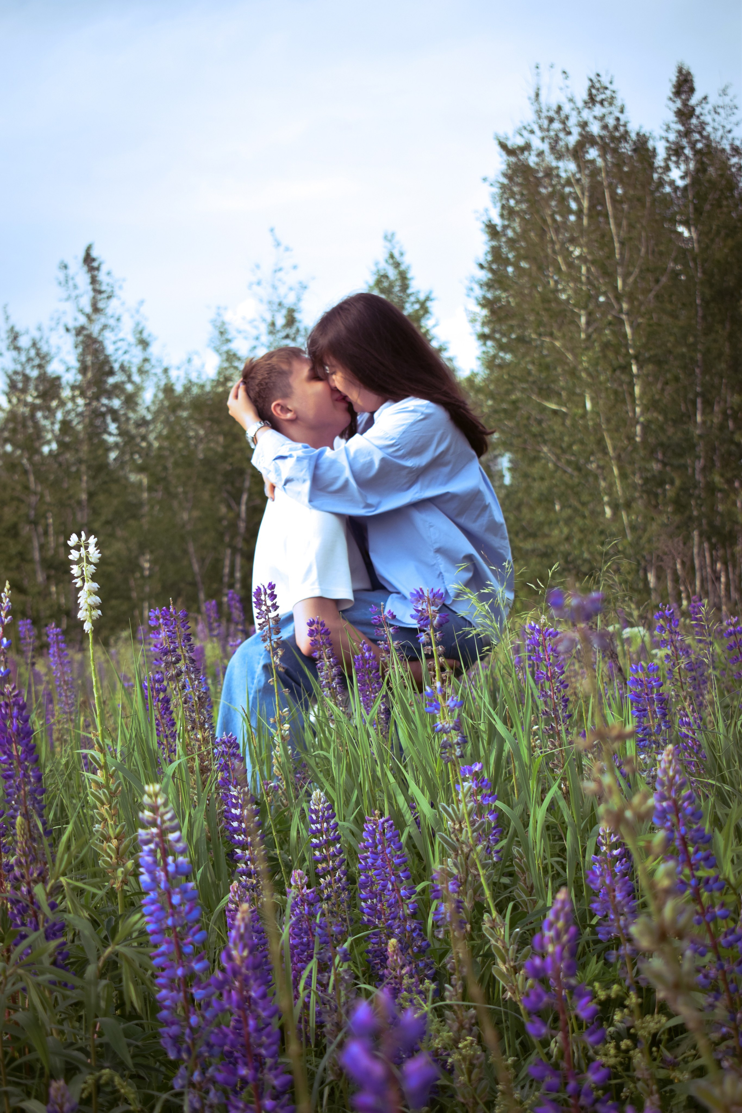 Сьемка в люпинах. Фотограф Москва