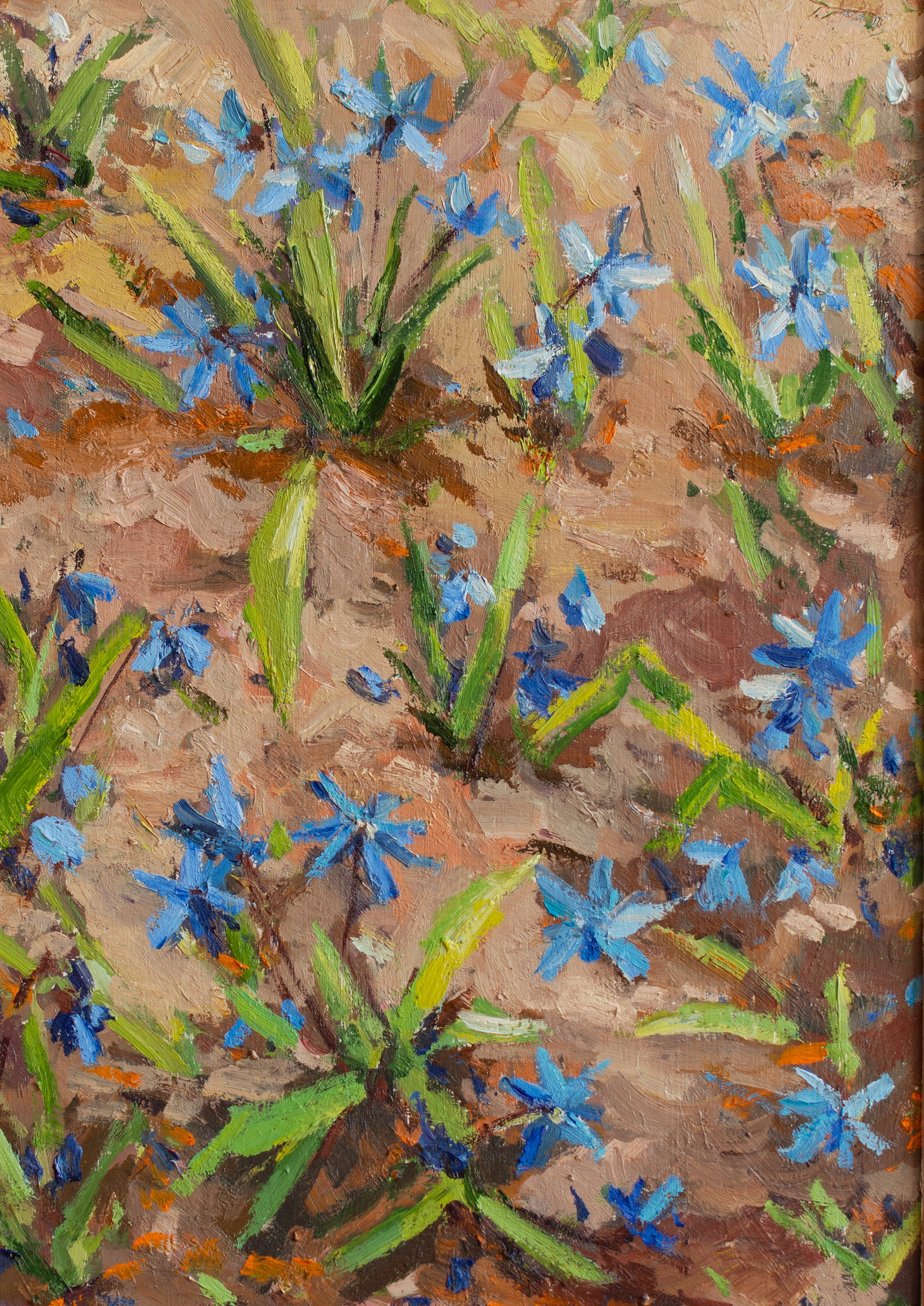 "Поляна пролесков" картон, масло 35х25см, 2025г