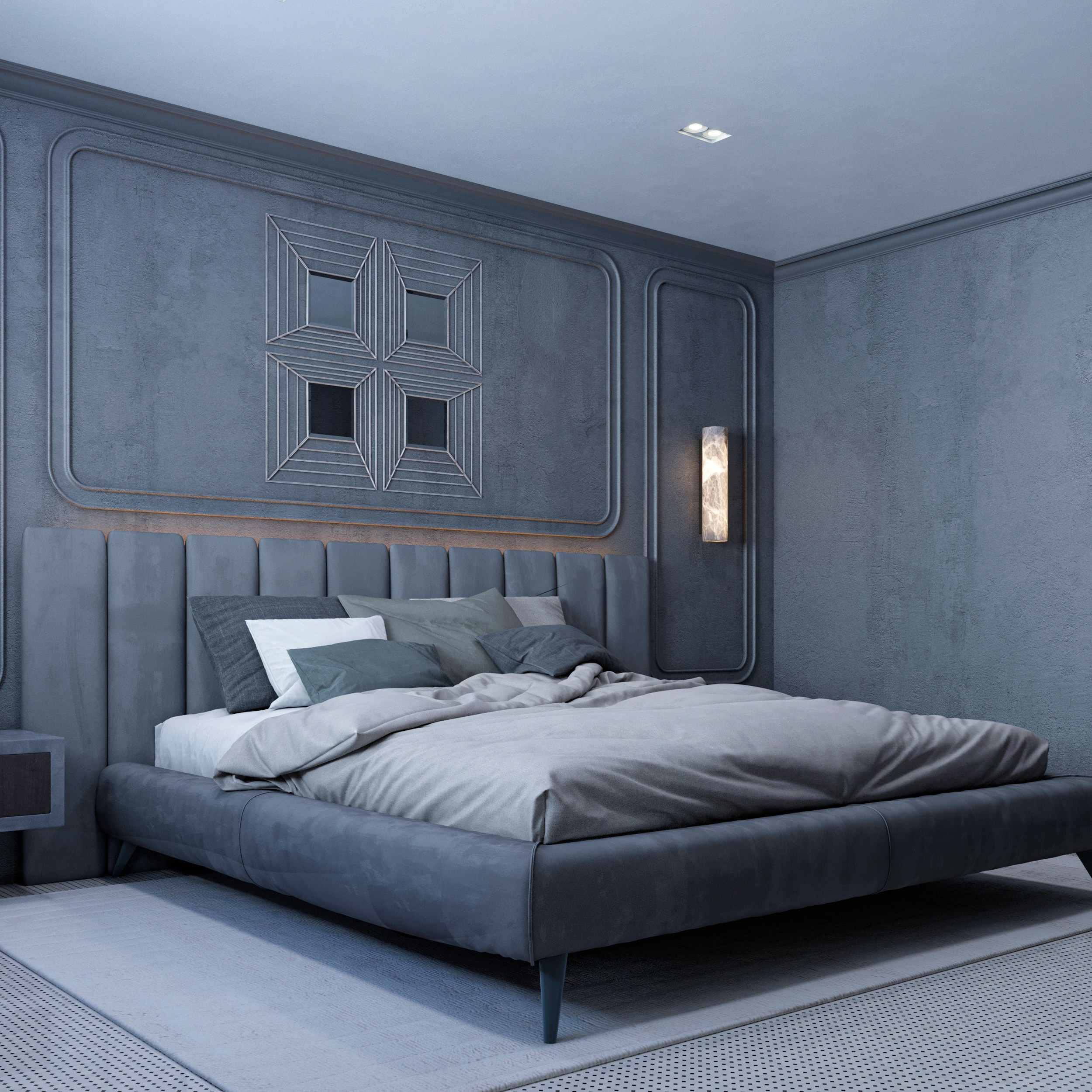 Resting place. 3D visualization of exteriors and interiors