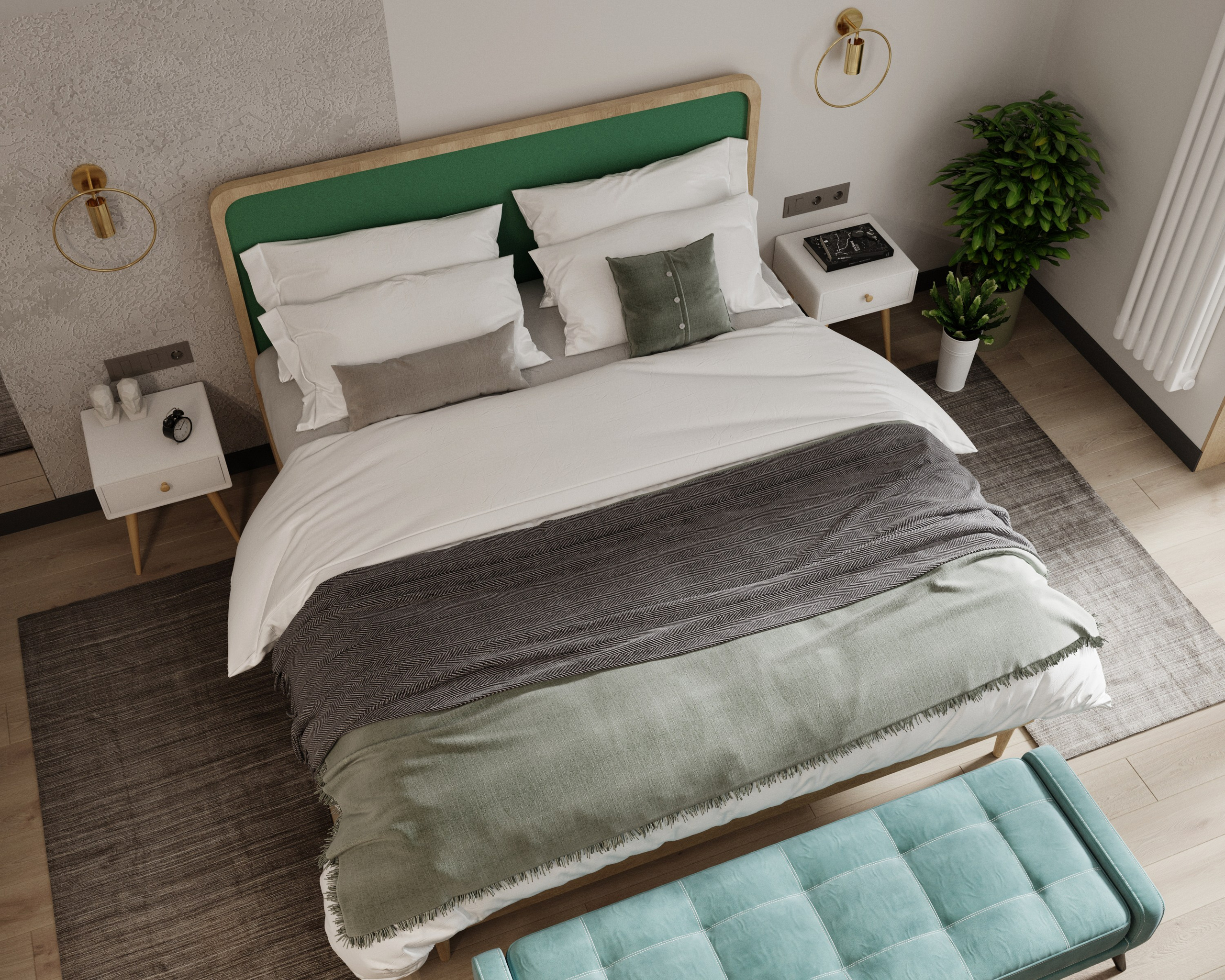 Визуализация спальных комнат 53 m². Заказать 3d визуализацию интерьеров — Дарья Веденёва