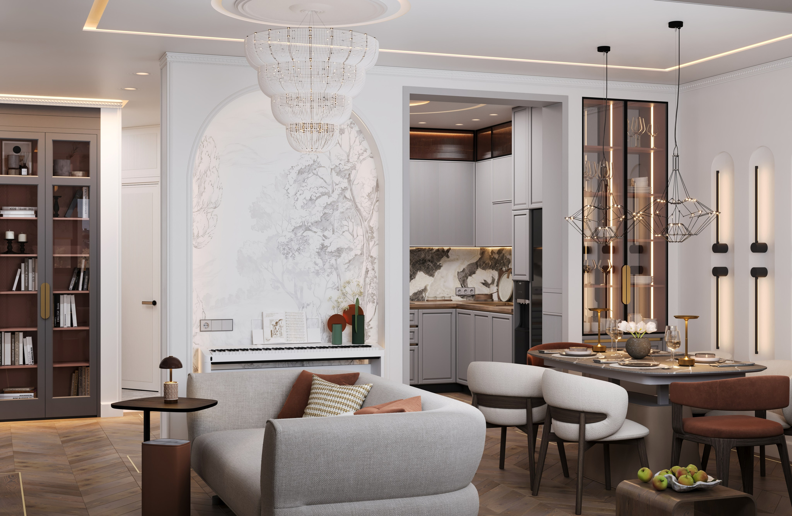 3D Визуализация квартиры пгт Заречье 62.7 m². Заказать 3Д визуализацию интерьеров — Дарья Веденёва