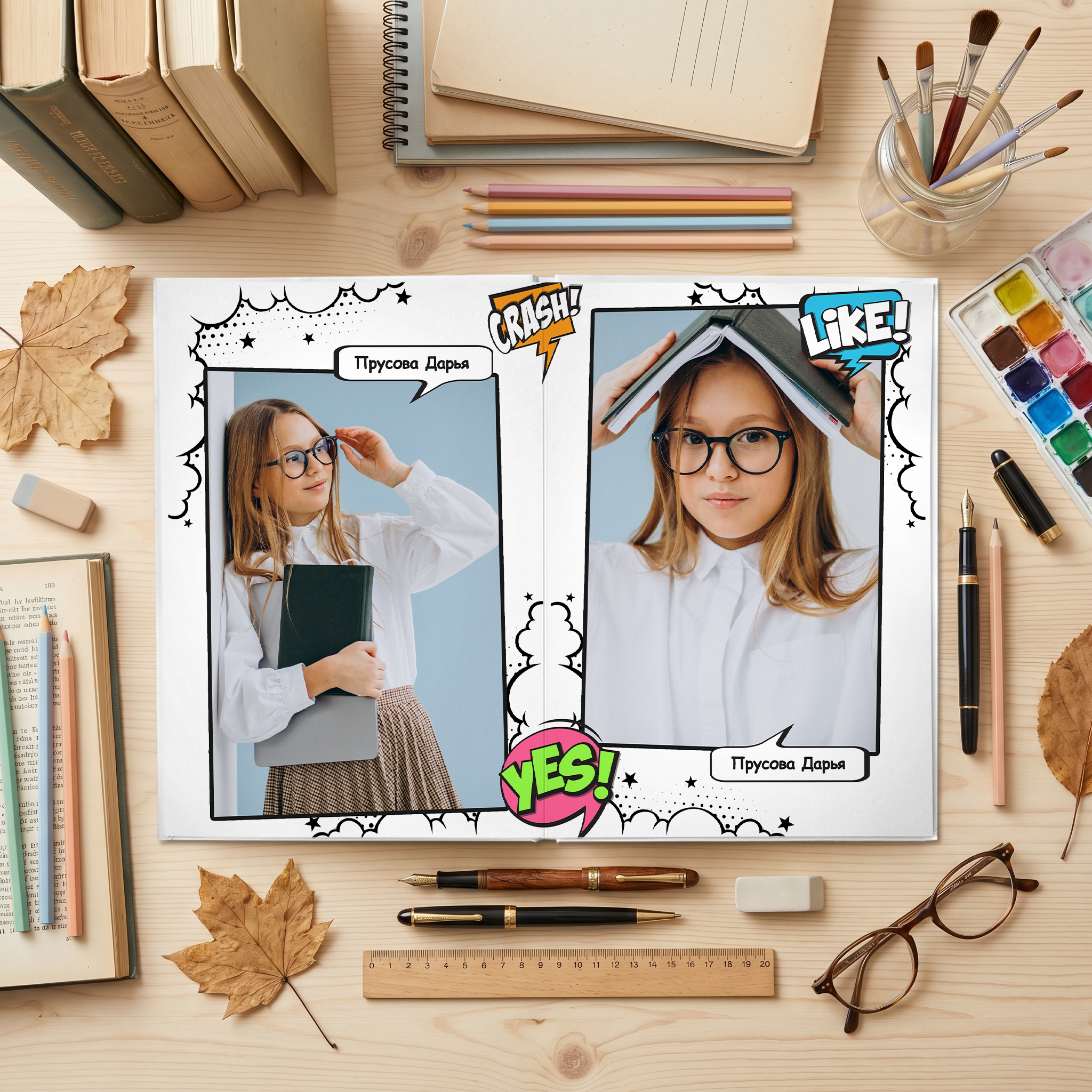 009 Comics. Дизайны, psd шаблоны школьных и выпускных альбомов и обложек