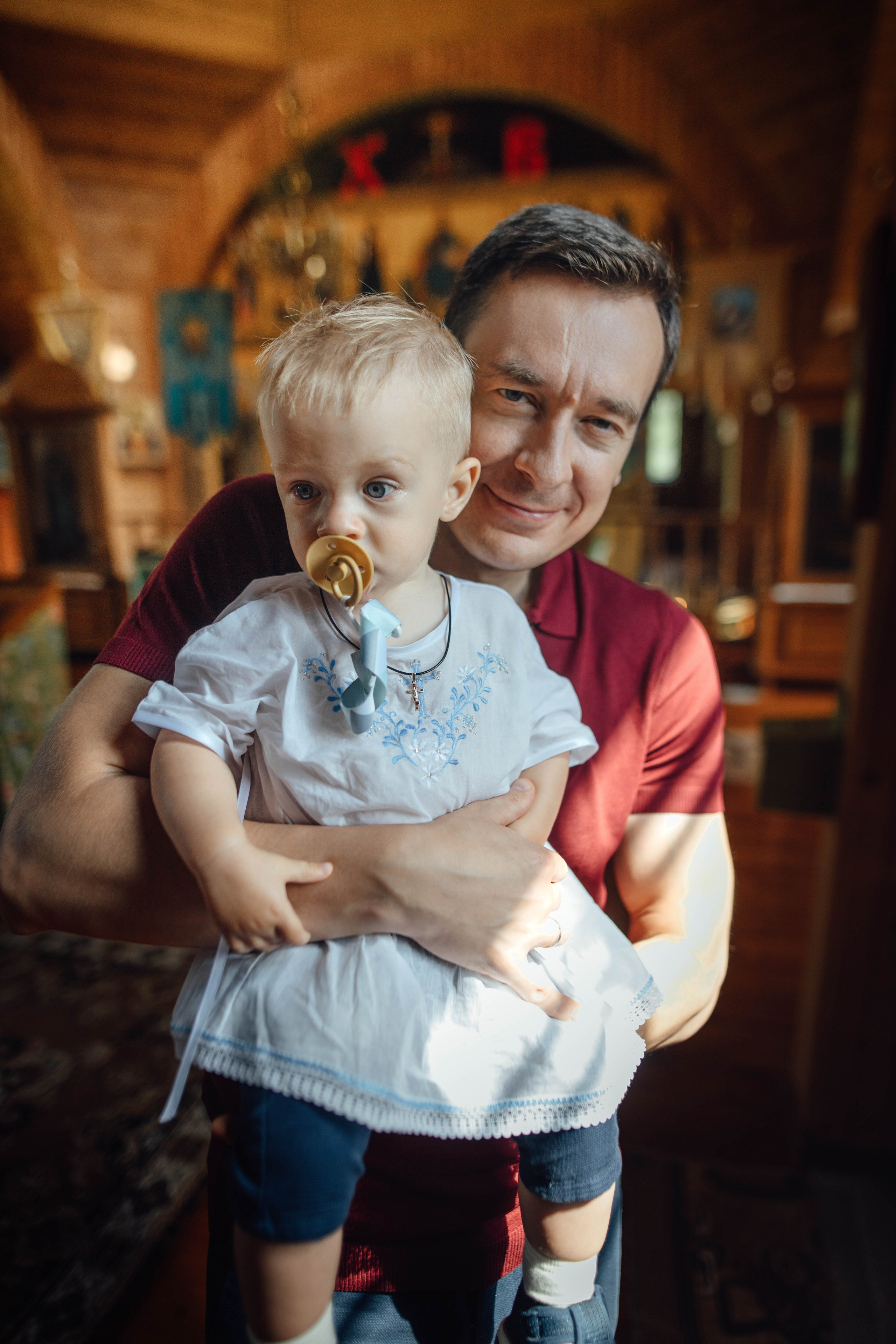 Крещение Тимофея, д. Киевец, храм Святой Троицы, август 2025