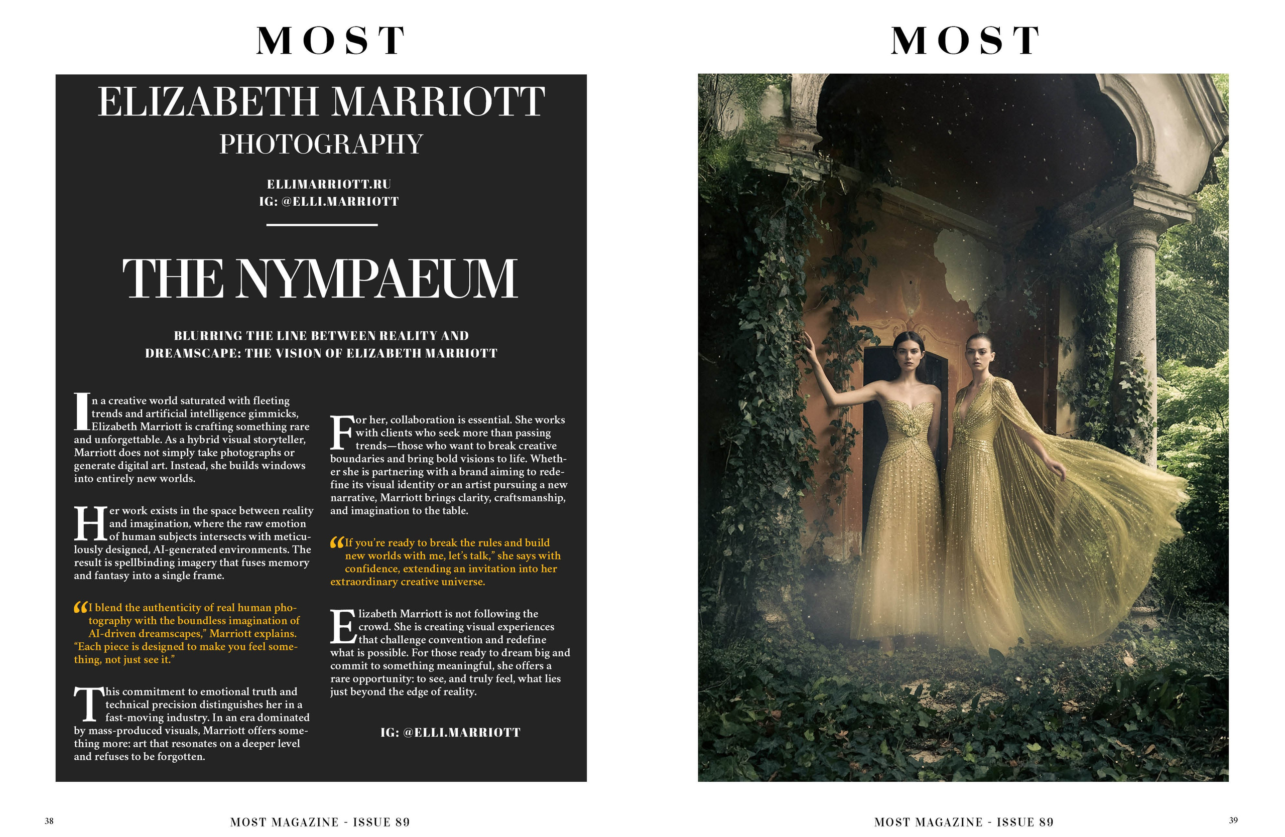 Interview for MOST magazine. Elizabeth Marriott