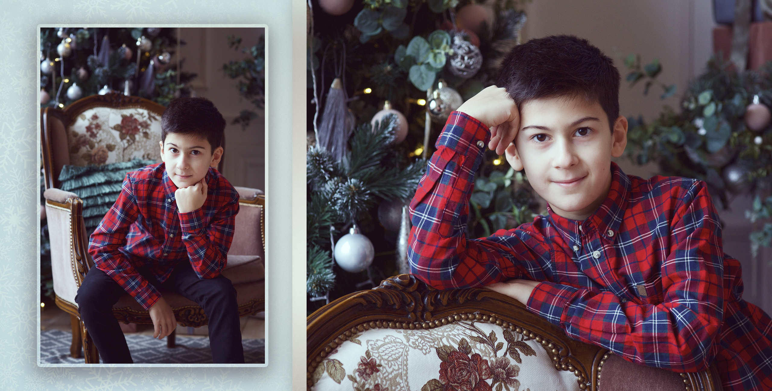 Большая дружная семья в Рождественской фотостудии. Фотохудожник Наталия Кирсанова