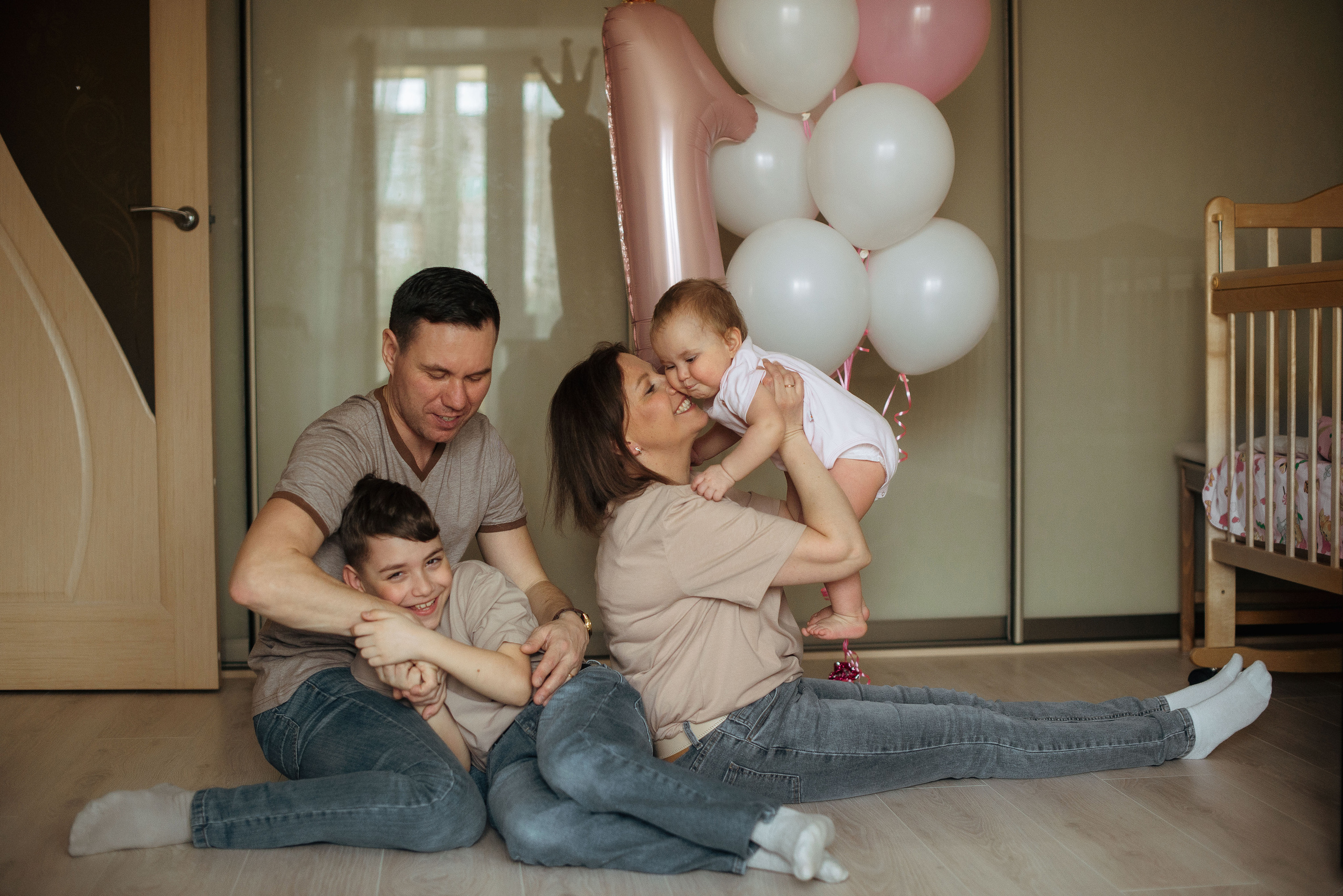 Домашняя съёмка годовасия. Семейный фотограф в Домодедово и Москве Елена Пичугина