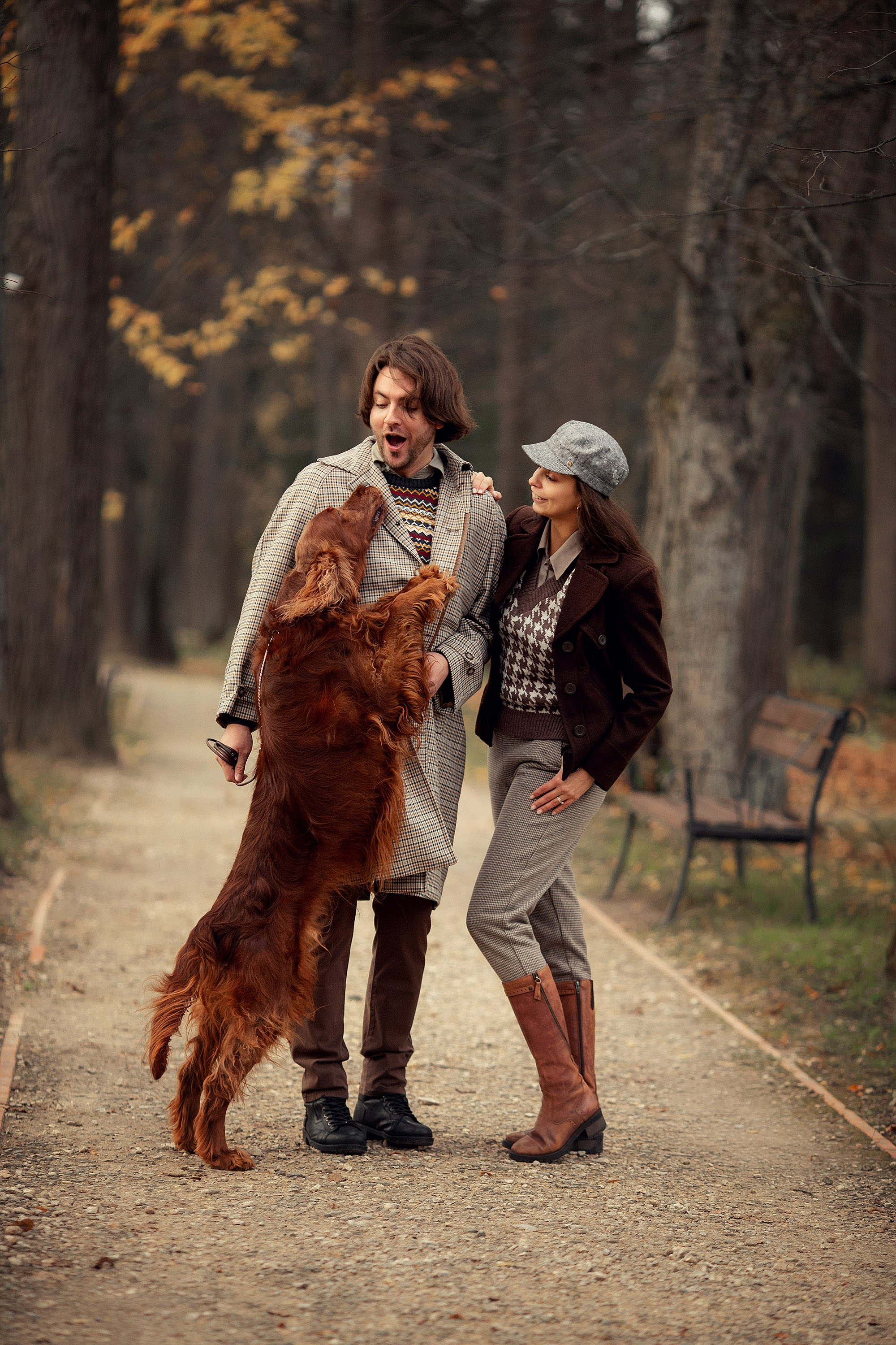 Стильная осенняя съемка пары в исторической усадьбе. Tatyana Nadezhdina Family photographer