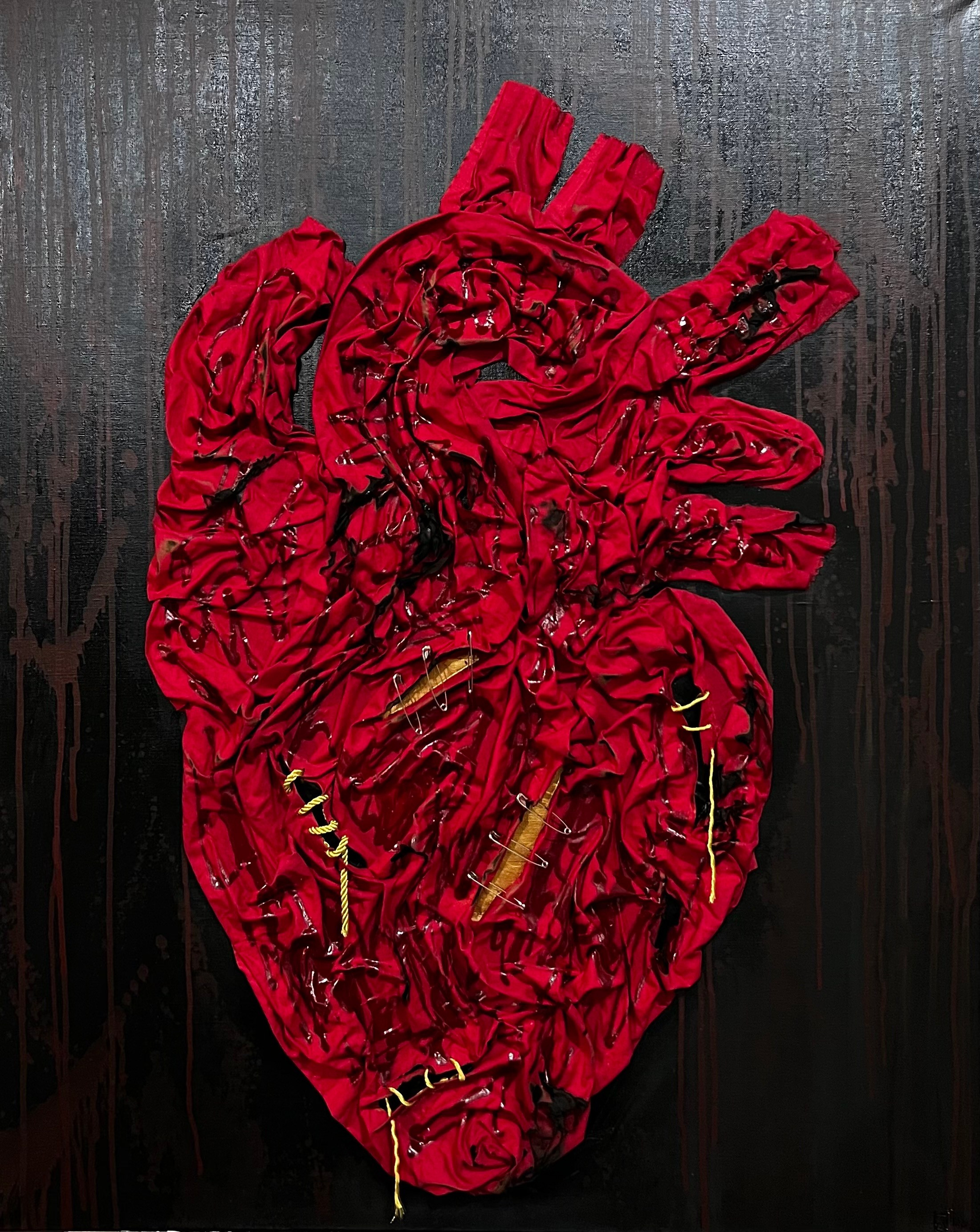 ПАМЯТЬ 2023. Акрил, текстиль, смешанная техника, холст на подрамнике 80х100 см. 2023 год 100 000 руб