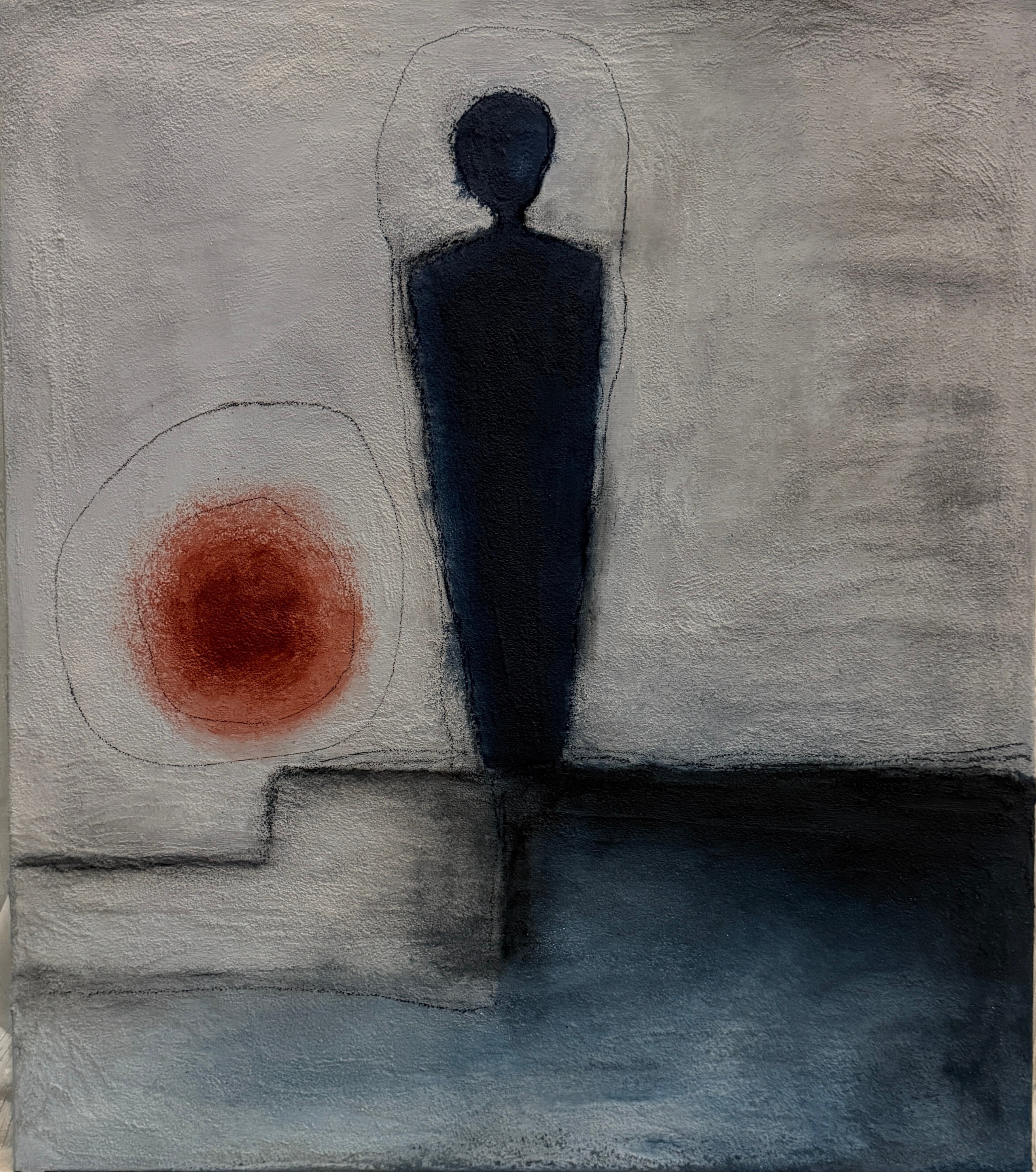 Untitled. N4. Акрил, текстурная паста, уголь, холст на подрамнике 70х80 см. 2026. 80 000 руб