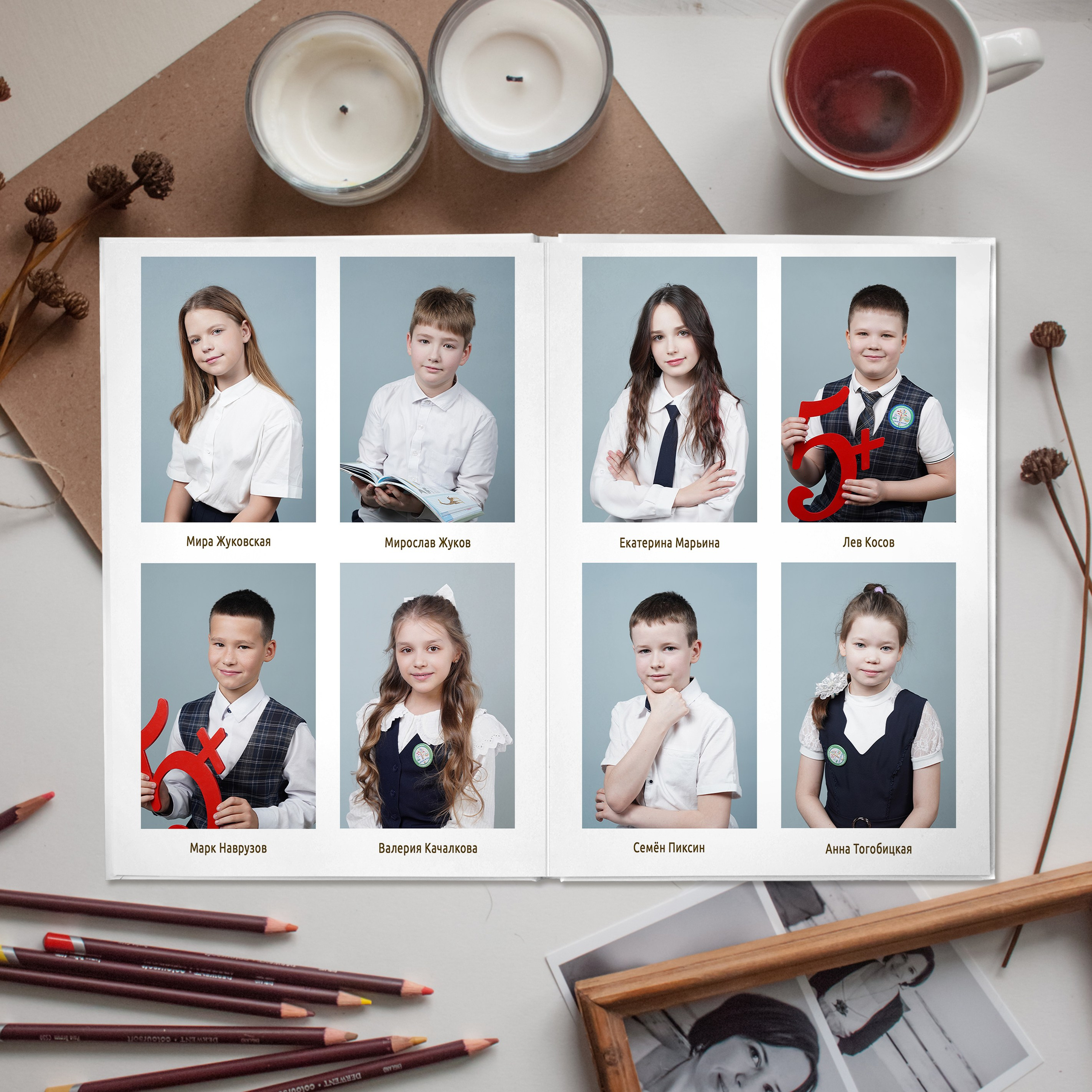 Фотокнига выпускника начальной школы индивидуальный выпускной альбом. Фотограф в детский сад в Екатеринбурге, выпускные альбомы Юлия Умерова