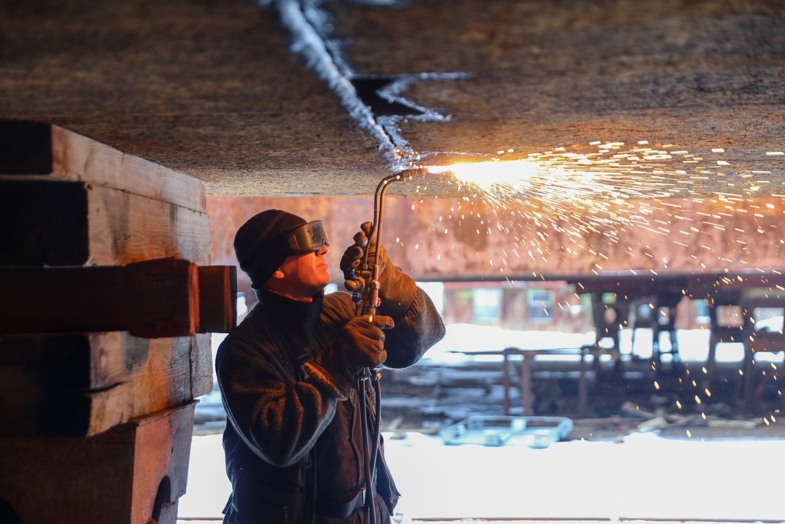 ЗАО нефтефлот Зимние фото + закаладка киля Судна. Фотограф в Самаре Максим Тырин