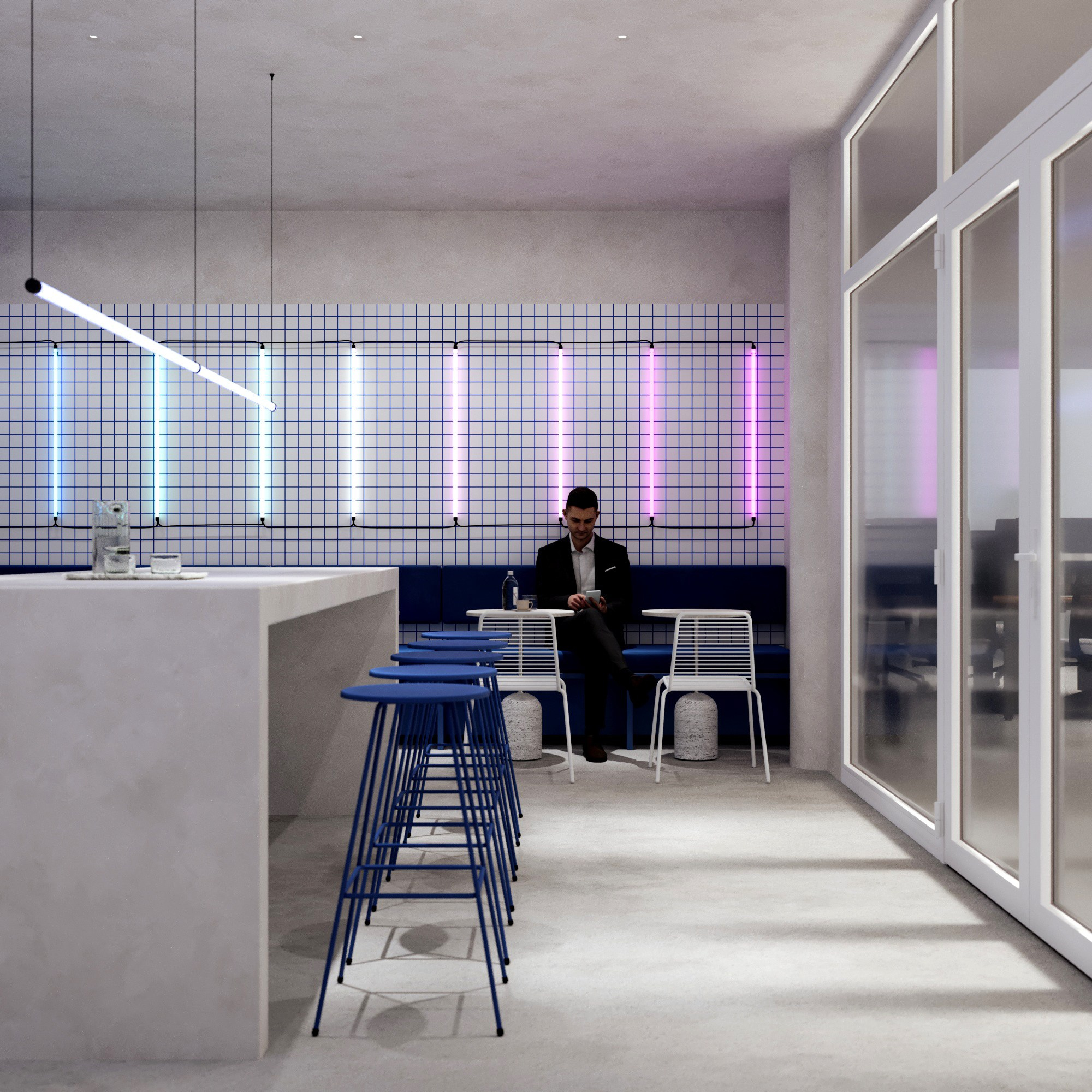 Дизайн студия OBJCT|Комната отдыха для персонала. Интерьерная 3D визуализация