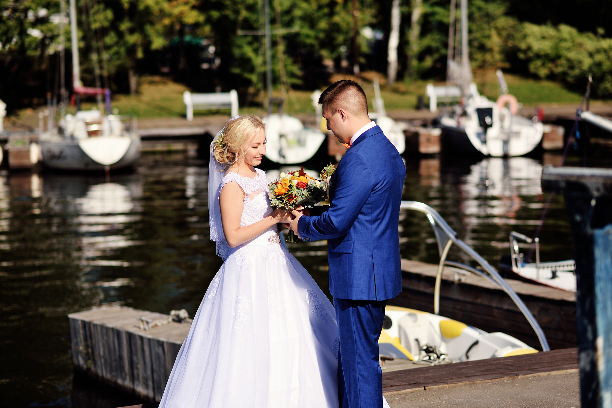 свадебная фотосессия в яхтклубе