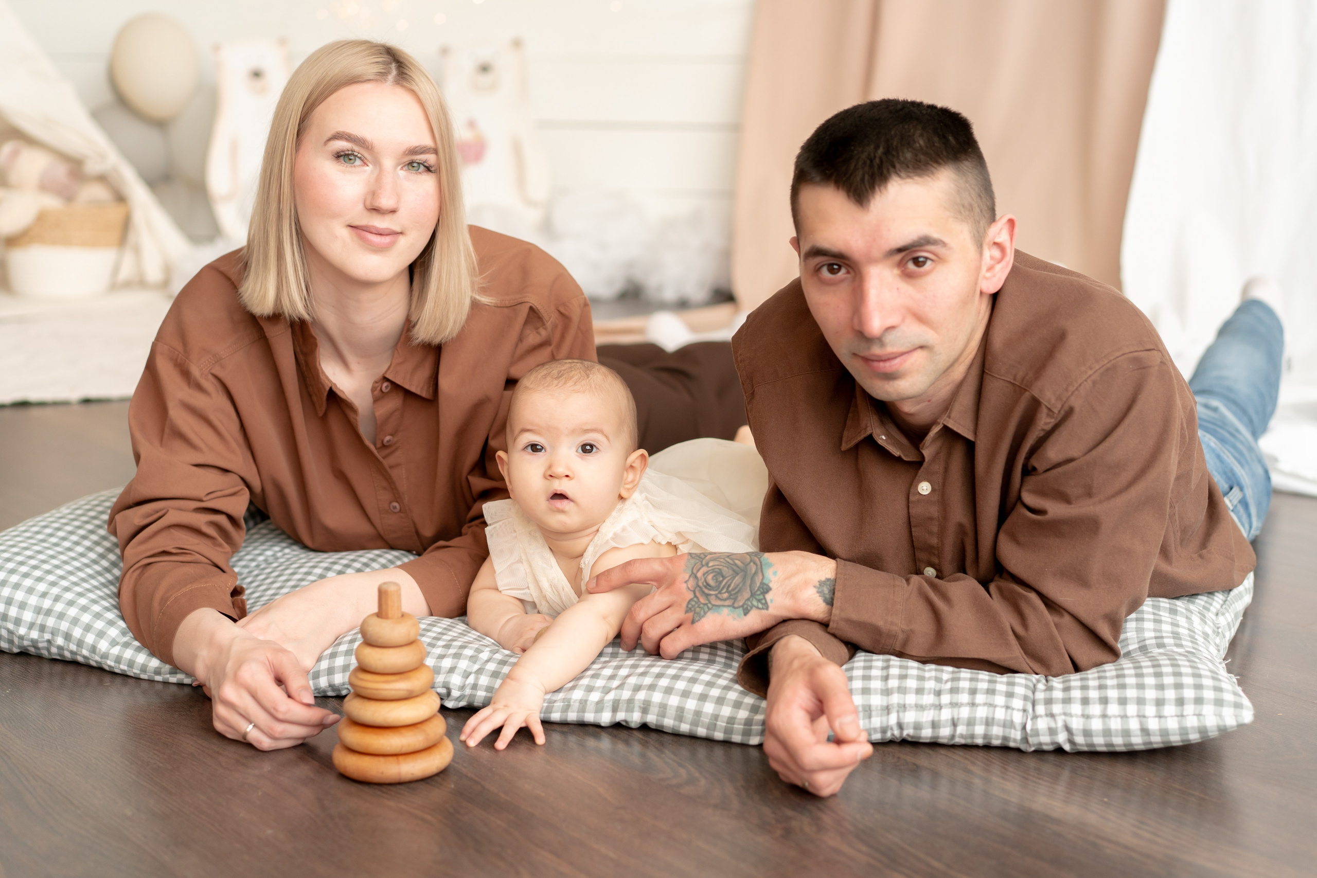Машенька с мамой и папой!. Детская, семейная фотостудия в Санкт-Петербурге ТЕПЛО