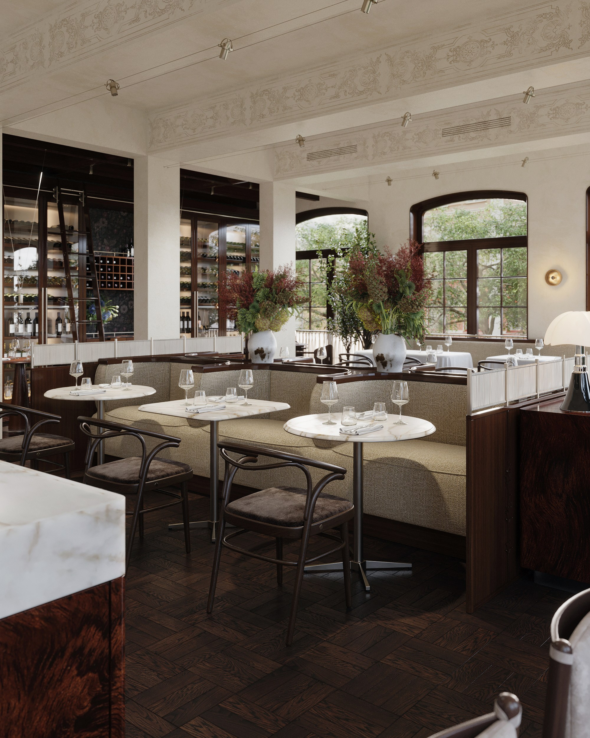 Restaurant in Moscow. Renders by TATYANA SHEVCHENKO