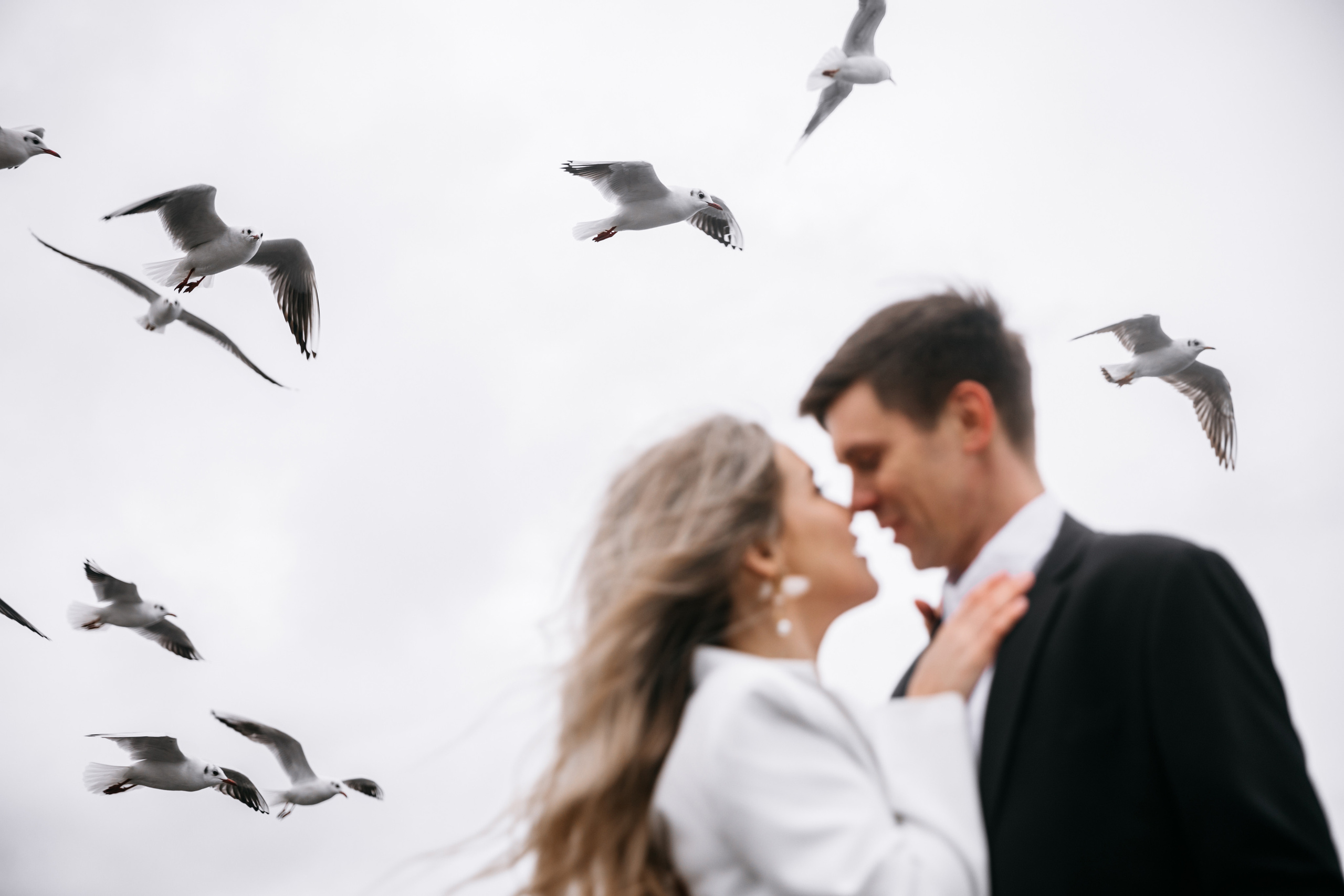 McDonald’s beach and seagulls. Wedding photographer Valeriy Solonskiy